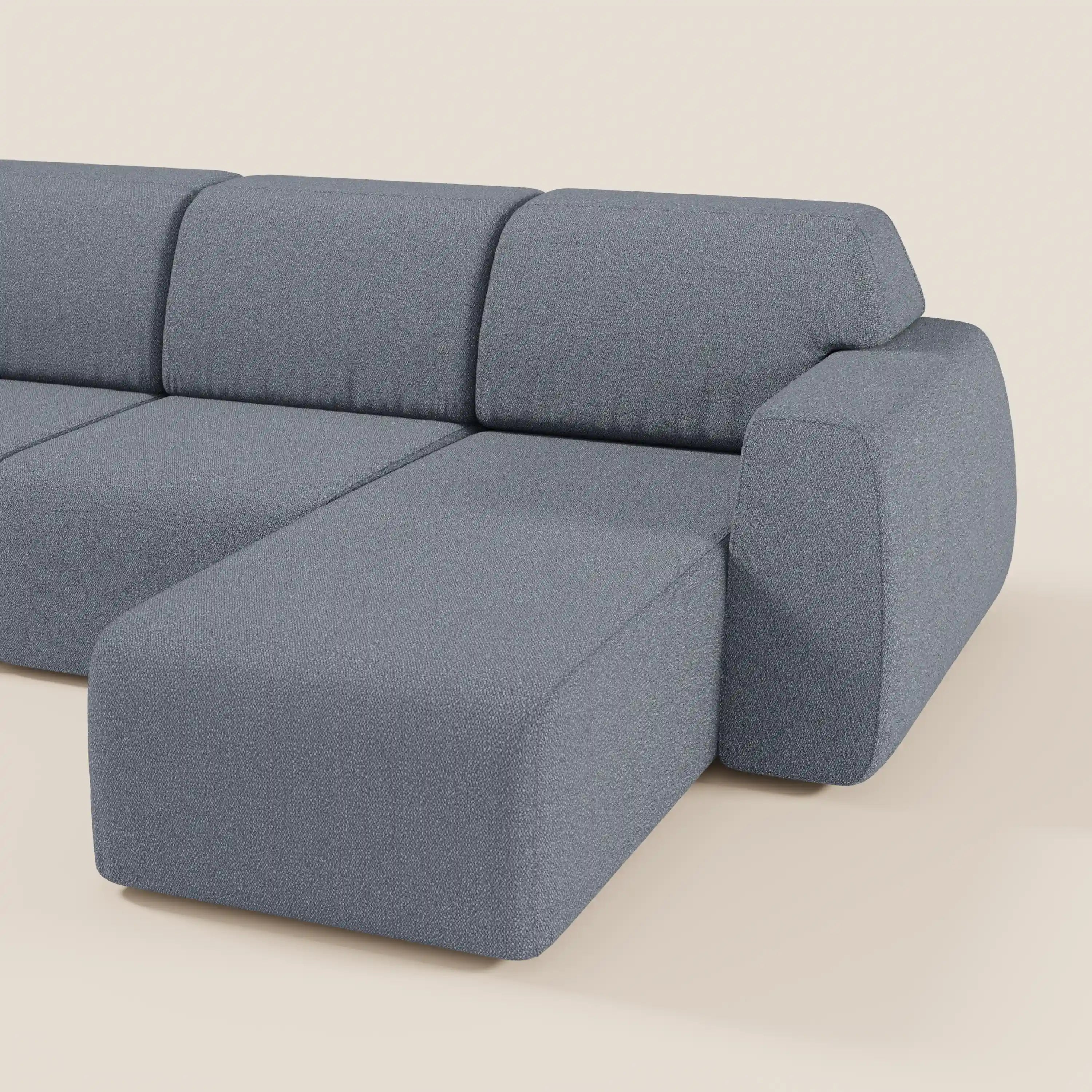 Orbit Divano angolare con penisola reversibile e tutte le sedute allungabili in tessuto smacchiabile effetto cotone T33 - divani.store
