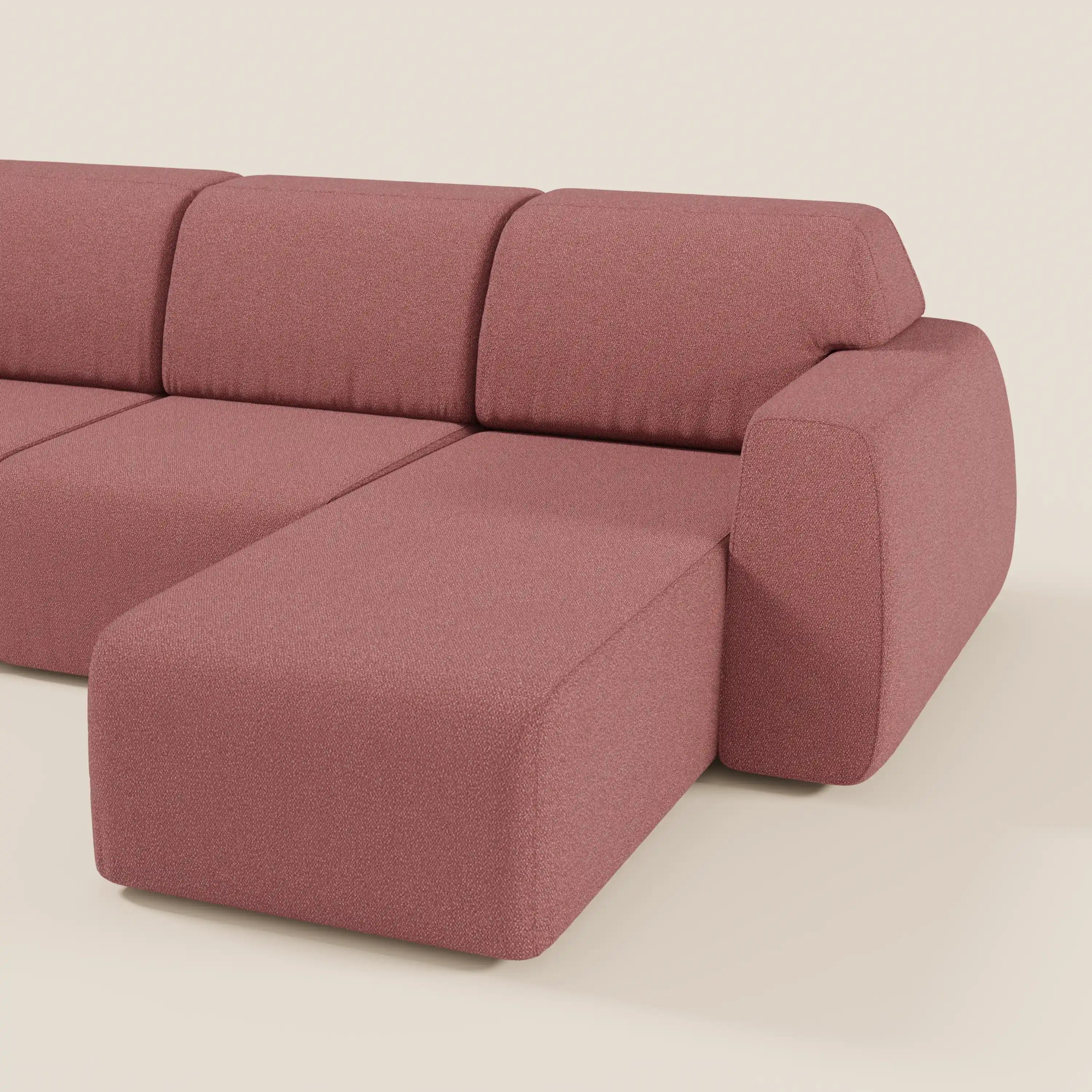 Orbit Divano angolare con penisola reversibile e tutte le sedute allungabili in tessuto smacchiabile effetto cotone T33 - divani.store