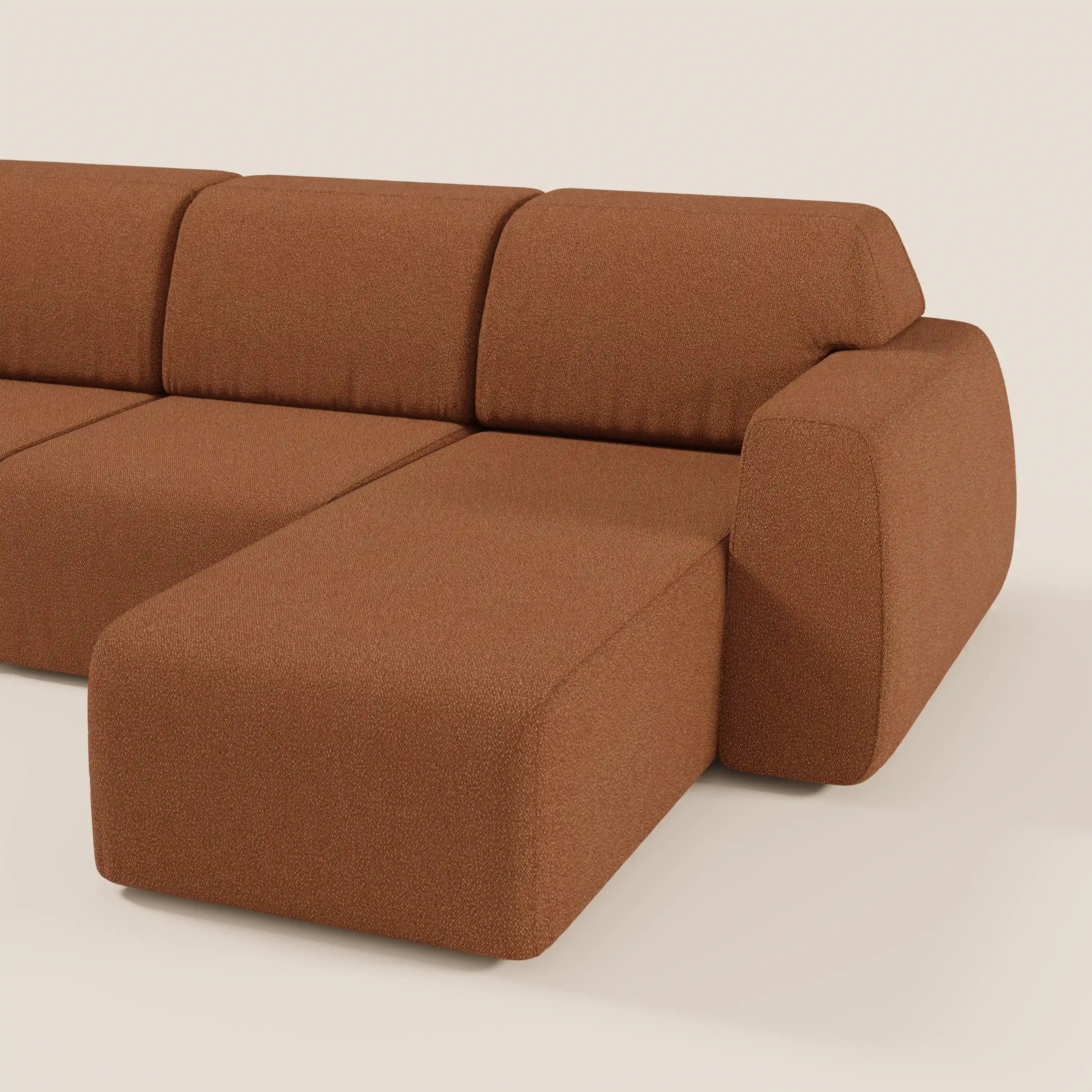 Orbit Divano angolare con penisola reversibile e tutte le sedute allungabili in tessuto smacchiabile effetto cotone T33 - divani.store