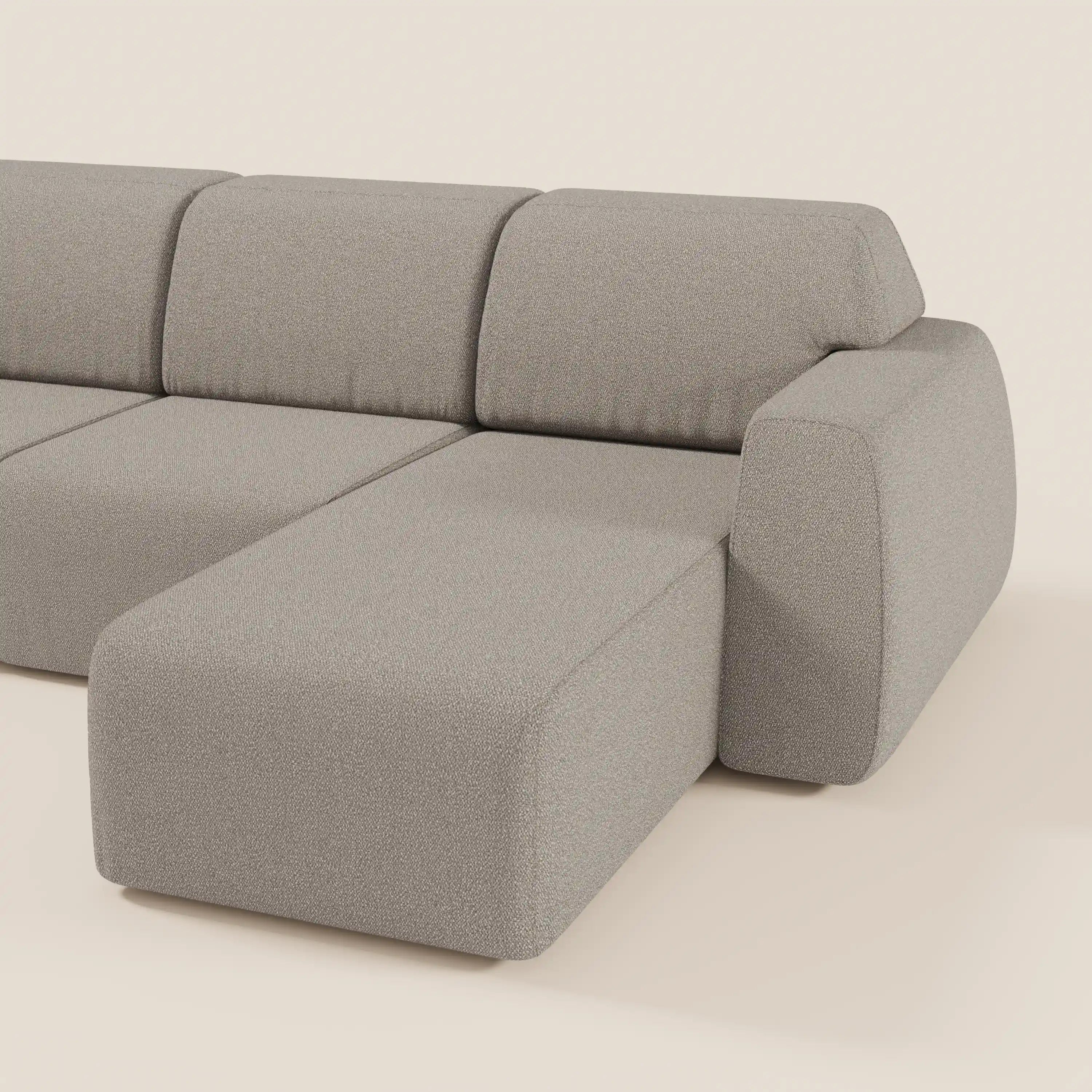 Orbit Divano angolare con penisola reversibile e tutte le sedute allungabili in tessuto smacchiabile effetto cotone T33 - divani.store