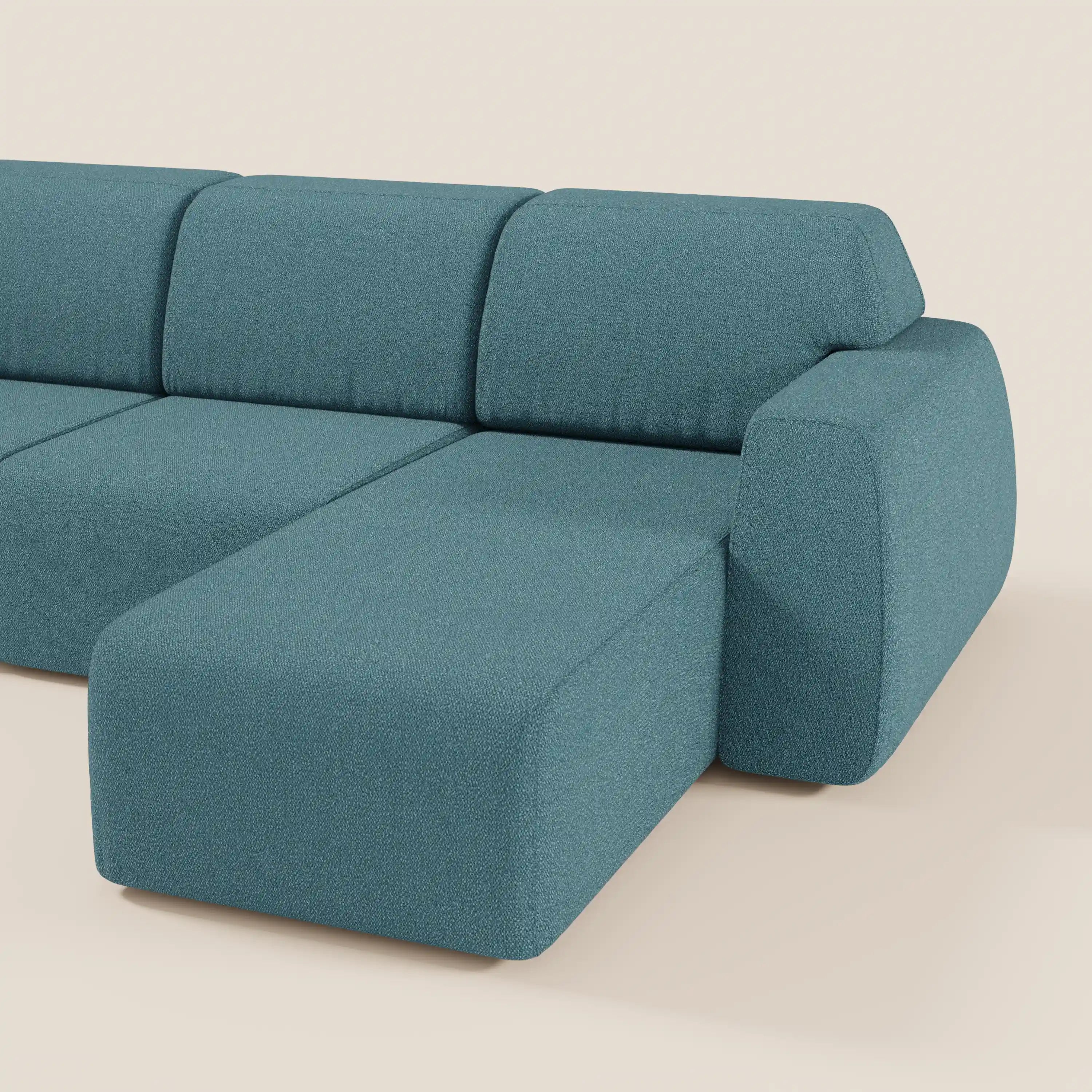 Orbit Divano angolare con penisola reversibile e tutte le sedute allungabili in tessuto smacchiabile effetto cotone T33 - divani.store