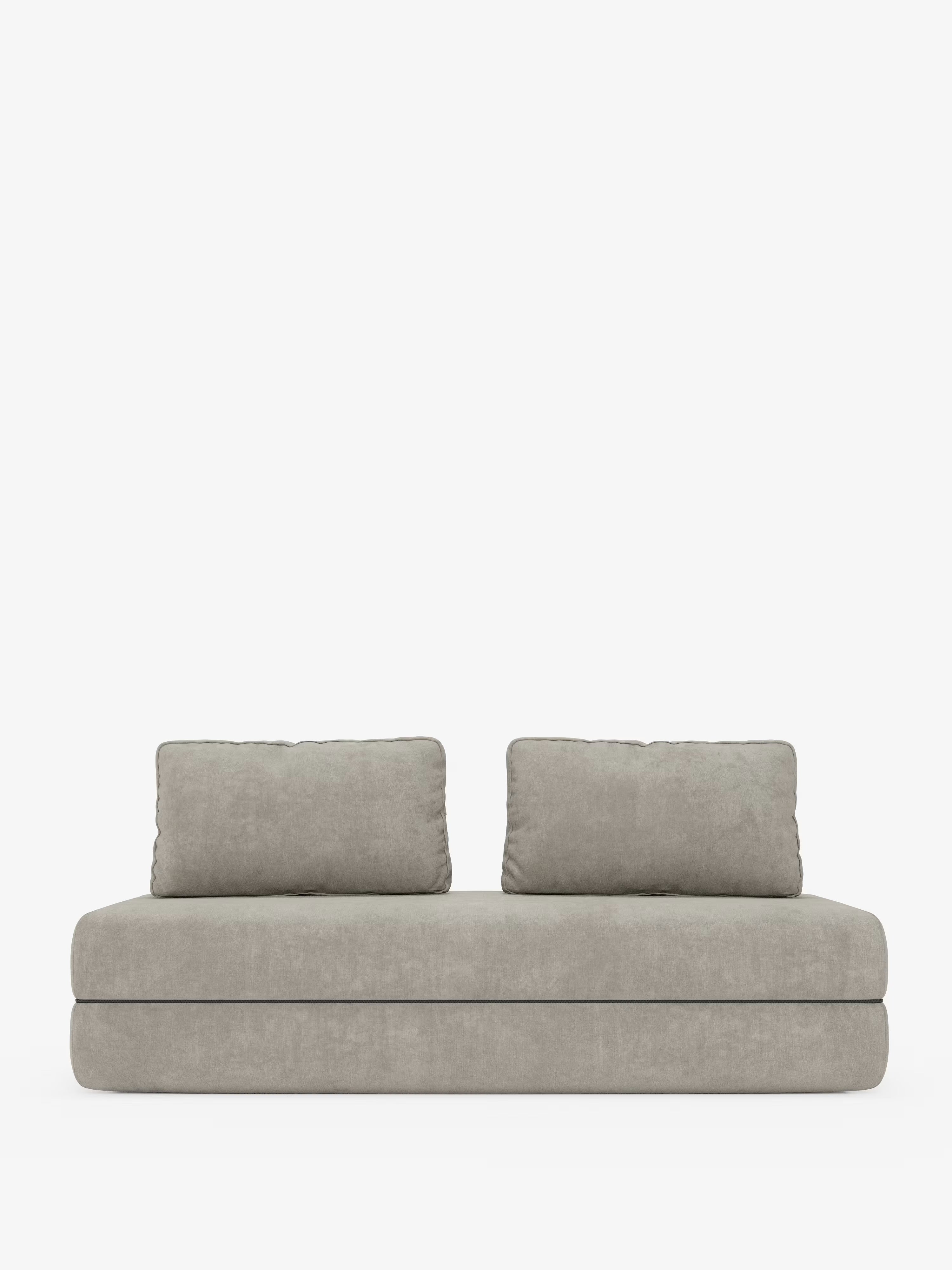 Rift divano letto matrimoniale 2 posti e 3 posti con schienali mobili - materasso alto 24 cm e memory foam in tessuto smacchiabile T31