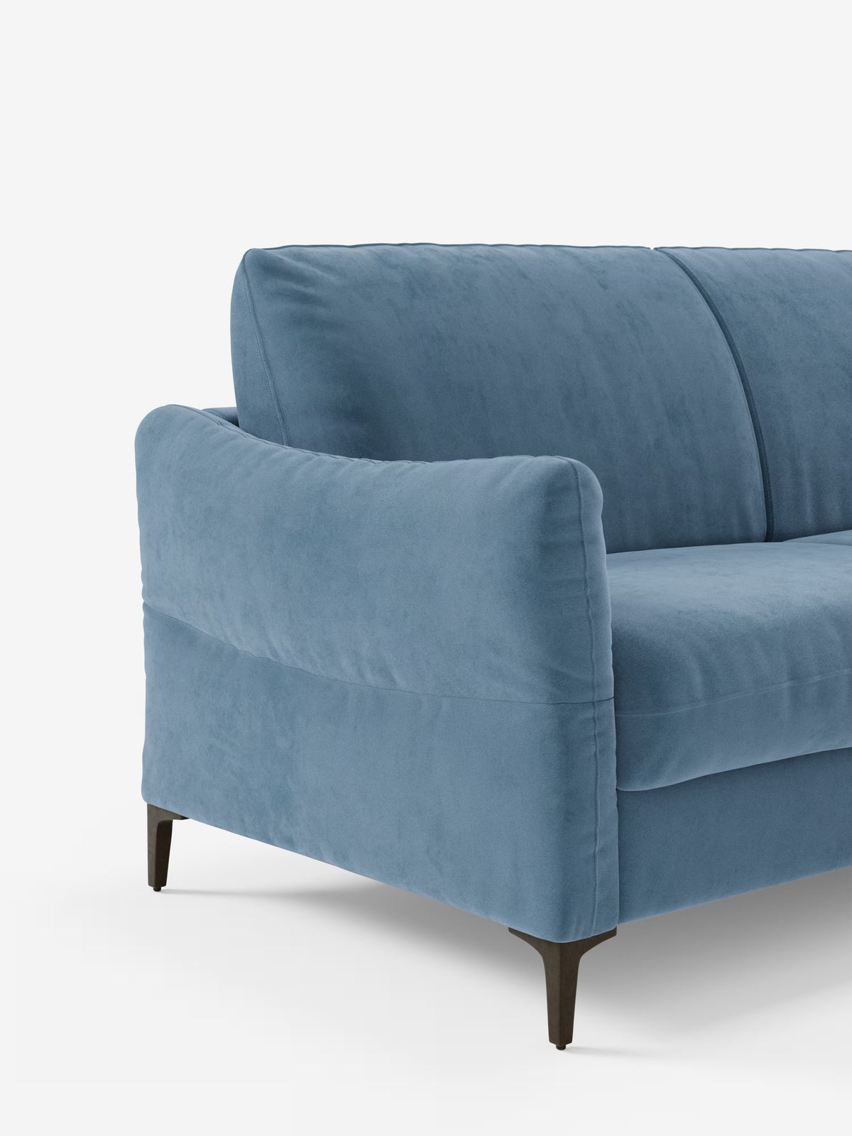 Dalia divano letto con penisola contenitore e materasso alto 18 cm - piedini alti e tessuto smacchiabile T30