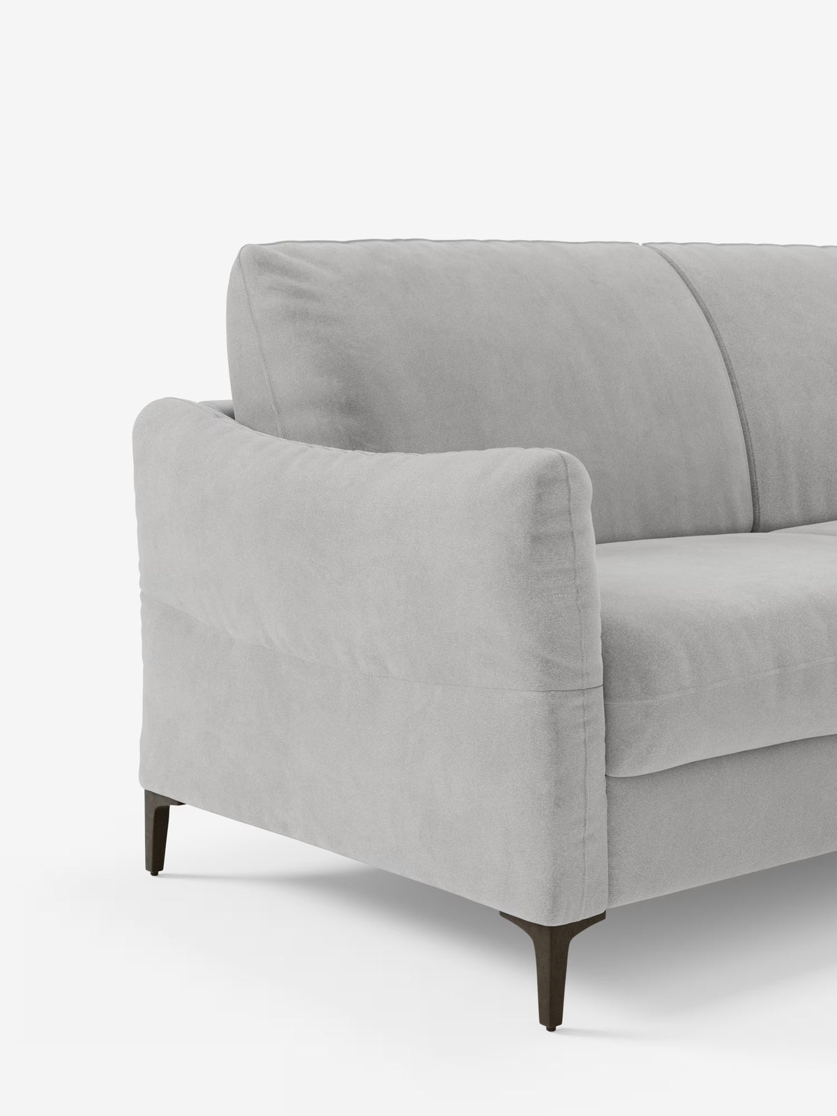 Dalia divano letto con penisola contenitore e materasso alto 18 cm - piedini alti e tessuto smacchiabile T30
