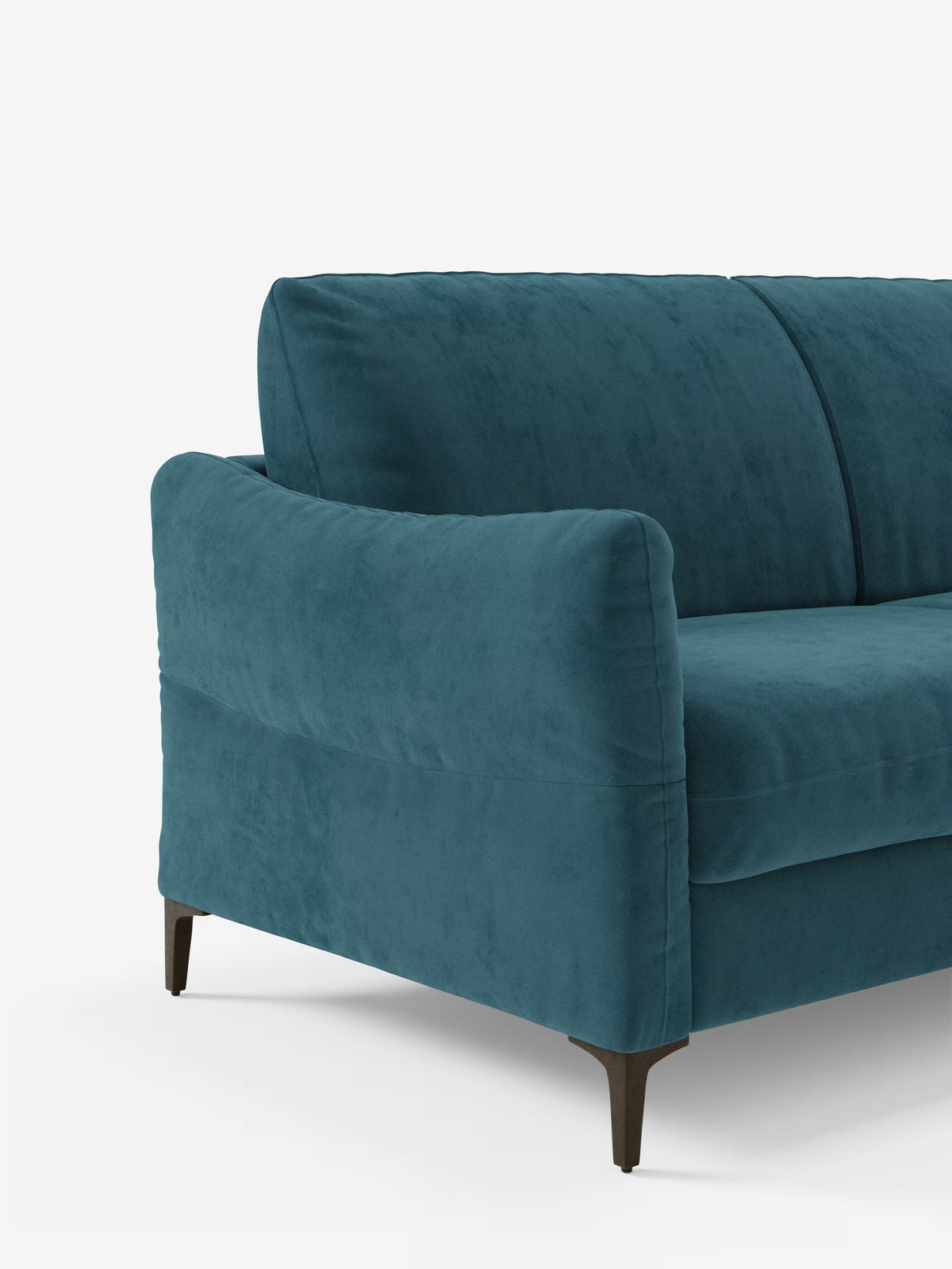 Dalia divano letto con penisola contenitore e materasso alto 18 cm - piedini alti e tessuto smacchiabile T30