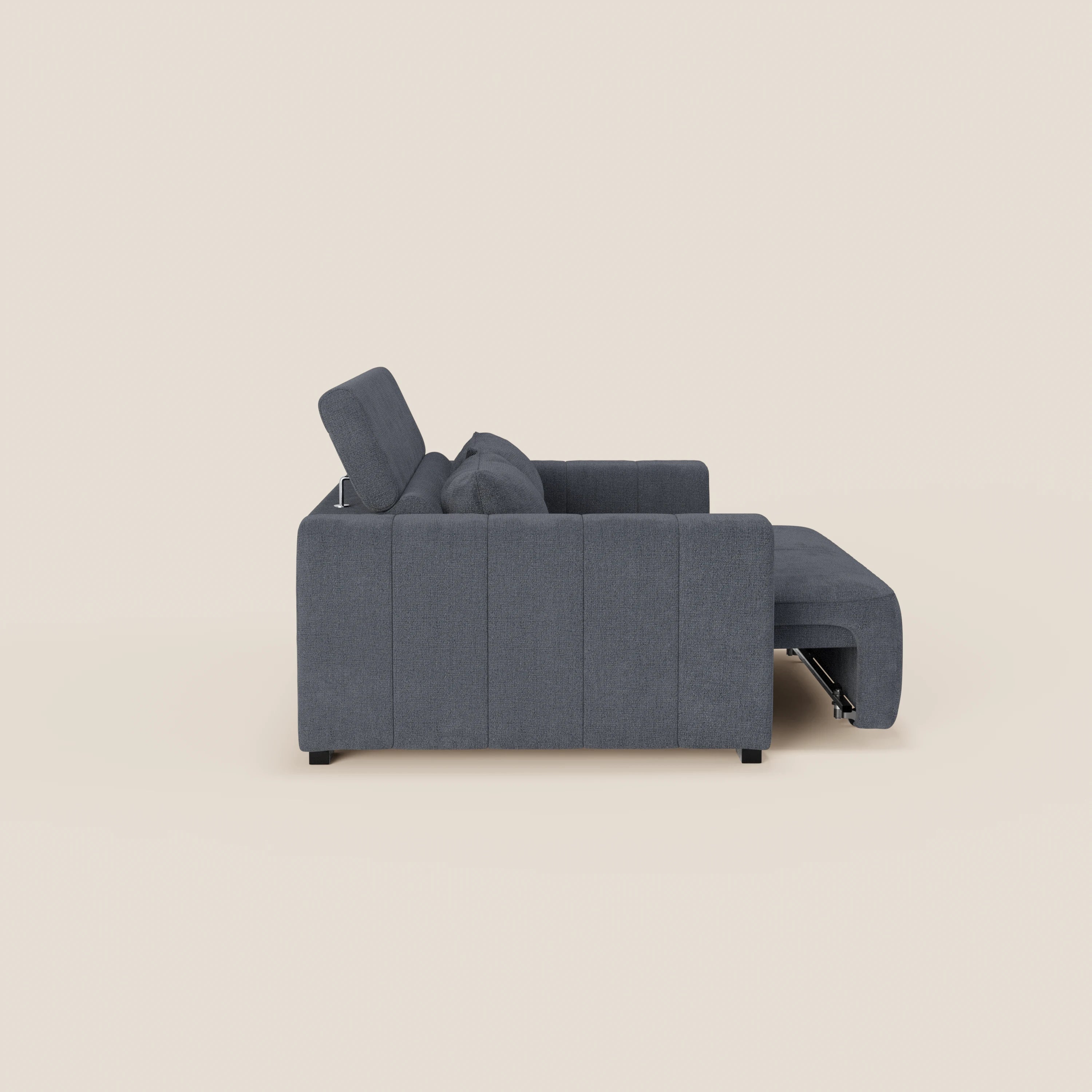Doric divano 3 posti con sedute allungabili tramite relax elettrico - poggiatesta reclinabile in tessuto smacchiabile T23 - divani.store