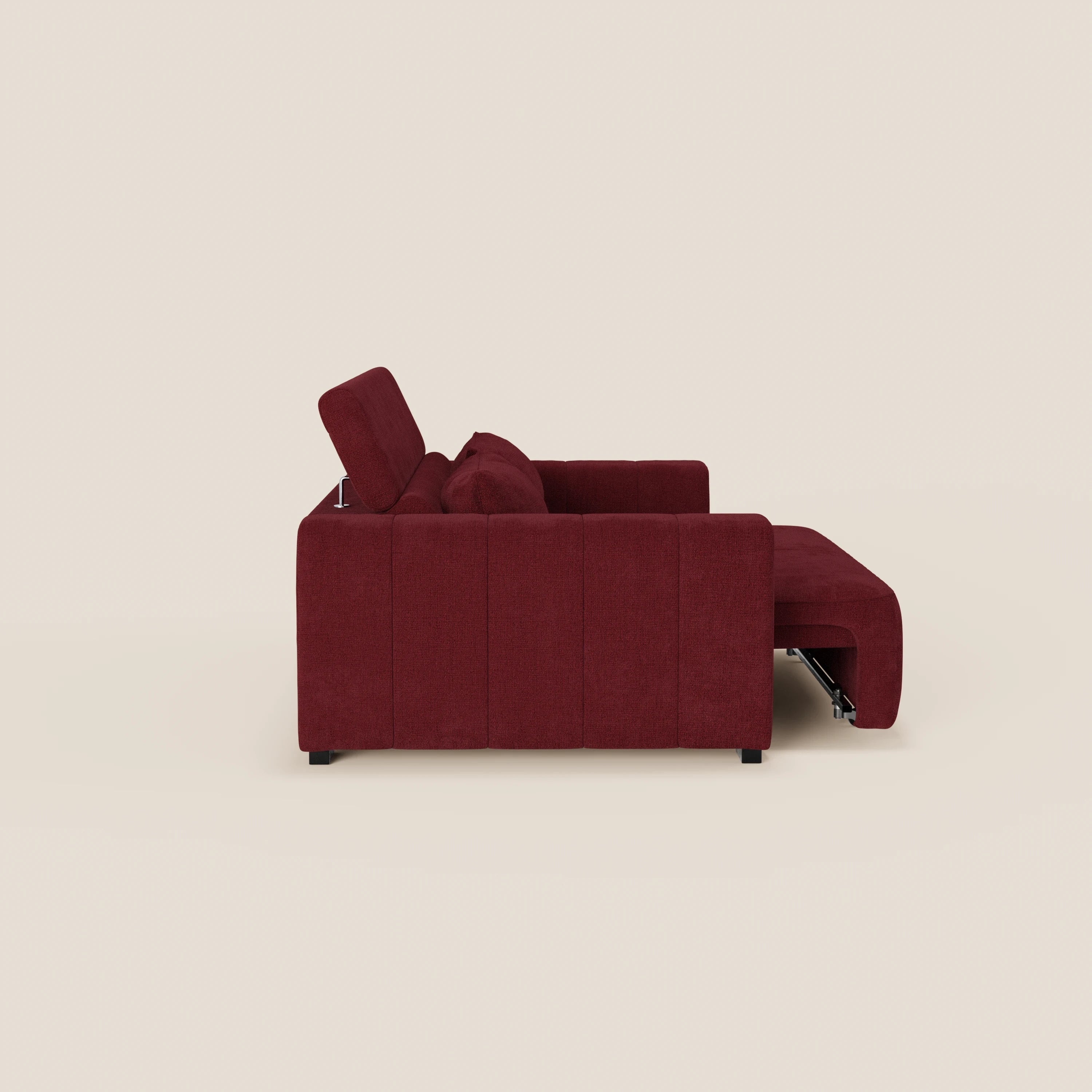 Doric divano 3 posti con sedute allungabili tramite relax elettrico - poggiatesta reclinabile in tessuto smacchiabile T23 - divani.store