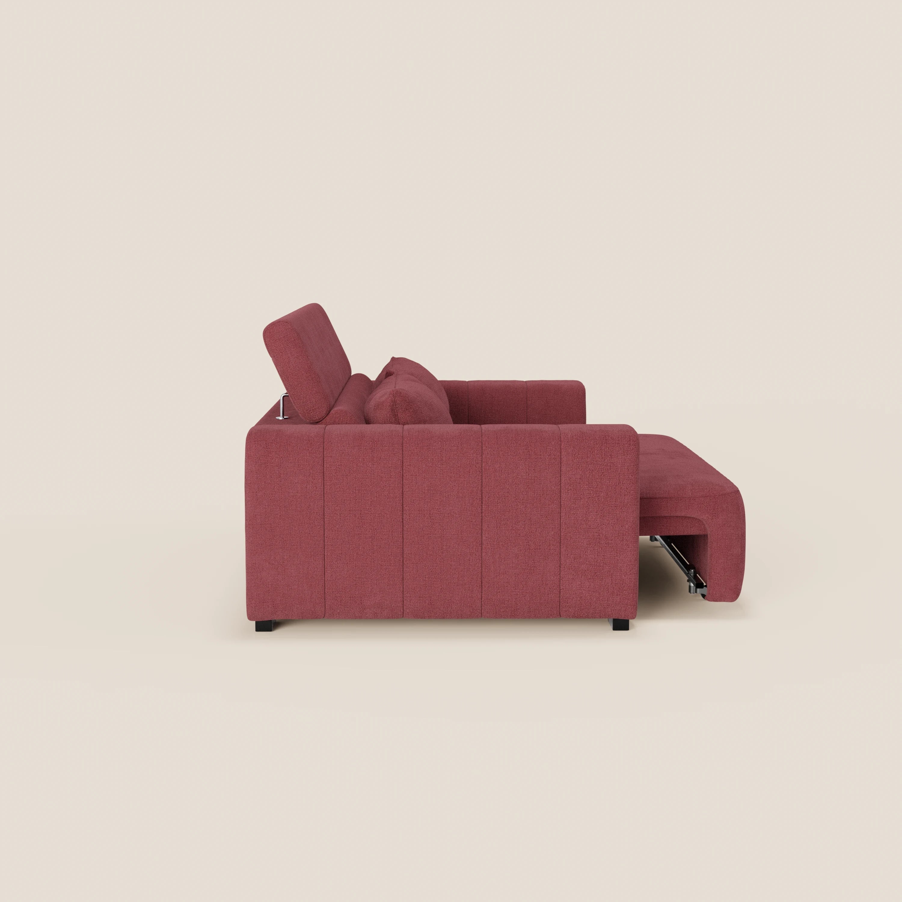Doric divano 3 posti con sedute allungabili tramite relax elettrico - poggiatesta reclinabile in tessuto smacchiabile T23 - divani.store