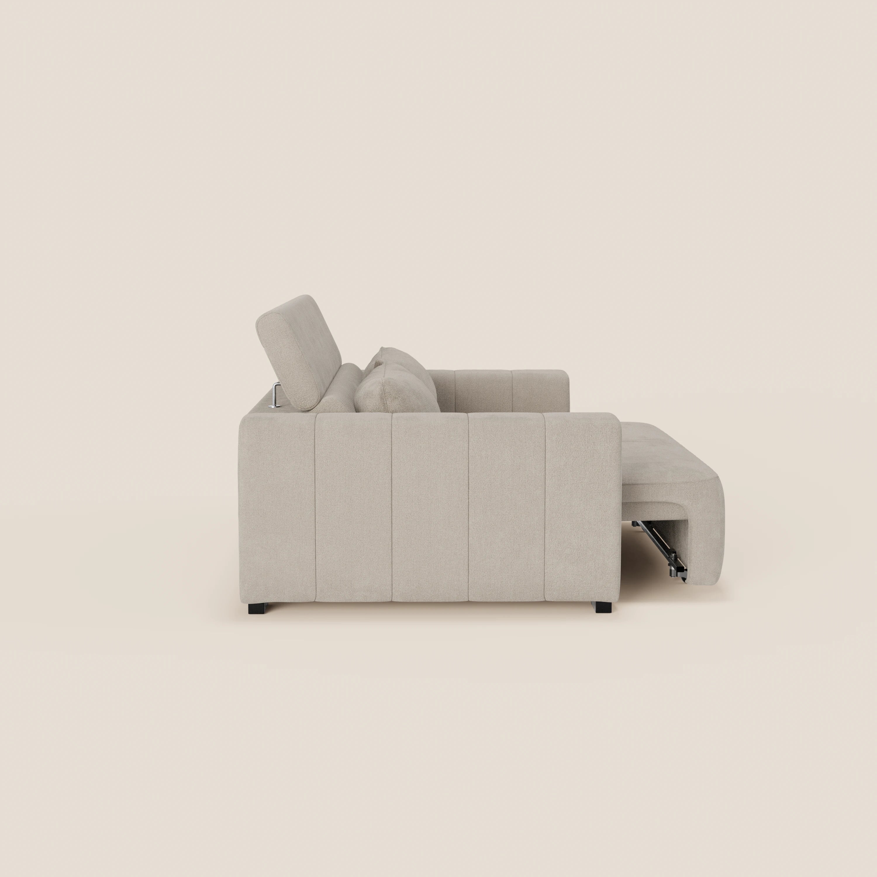 Doric divano 3 posti con sedute allungabili tramite relax elettrico - poggiatesta reclinabile in tessuto smacchiabile T23 - divani.store