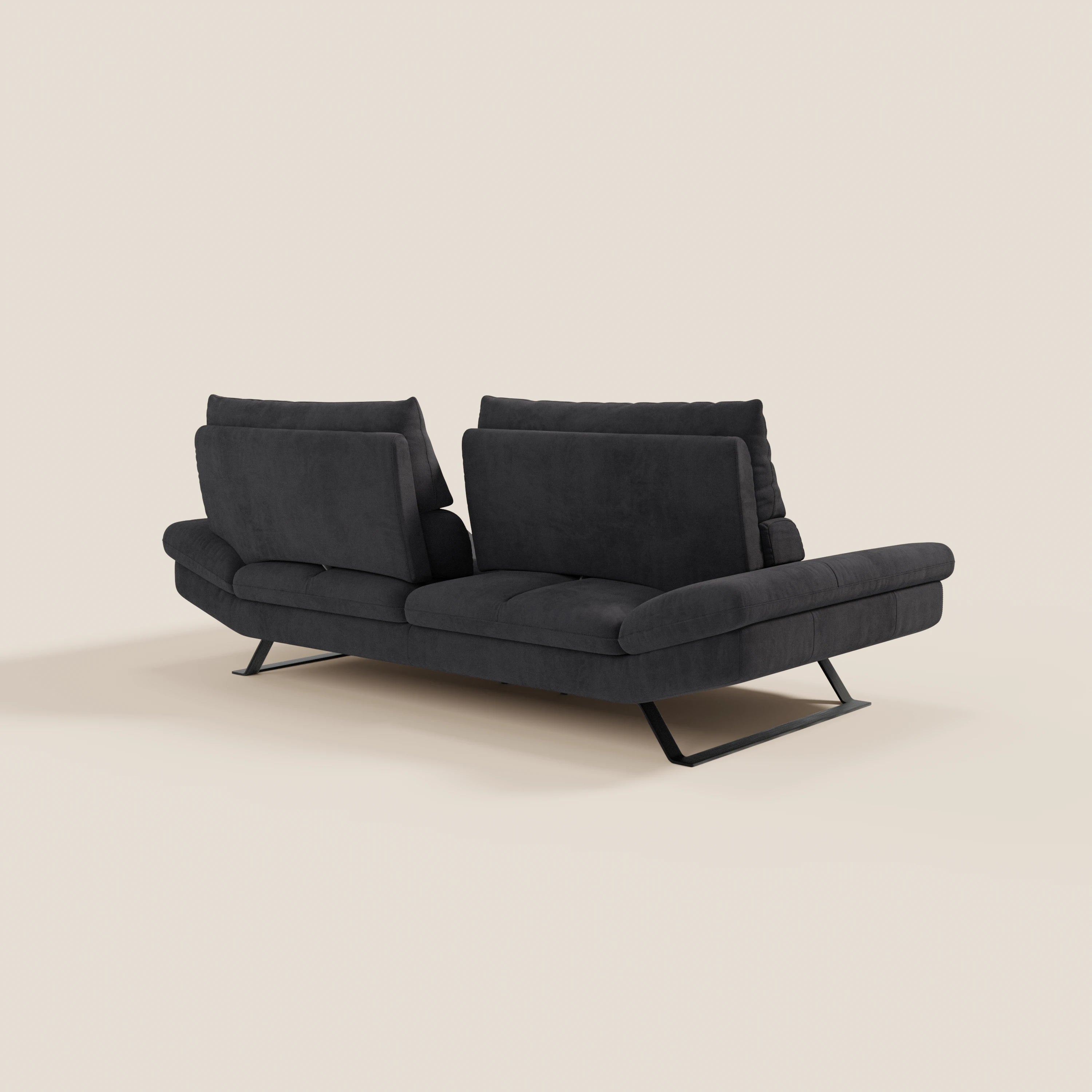 Eclipse Divano dal design moderno 2 e 3 posti con schienali traslanti - piedini alti in elegante microfibra smacchiabile T11 - divani.store