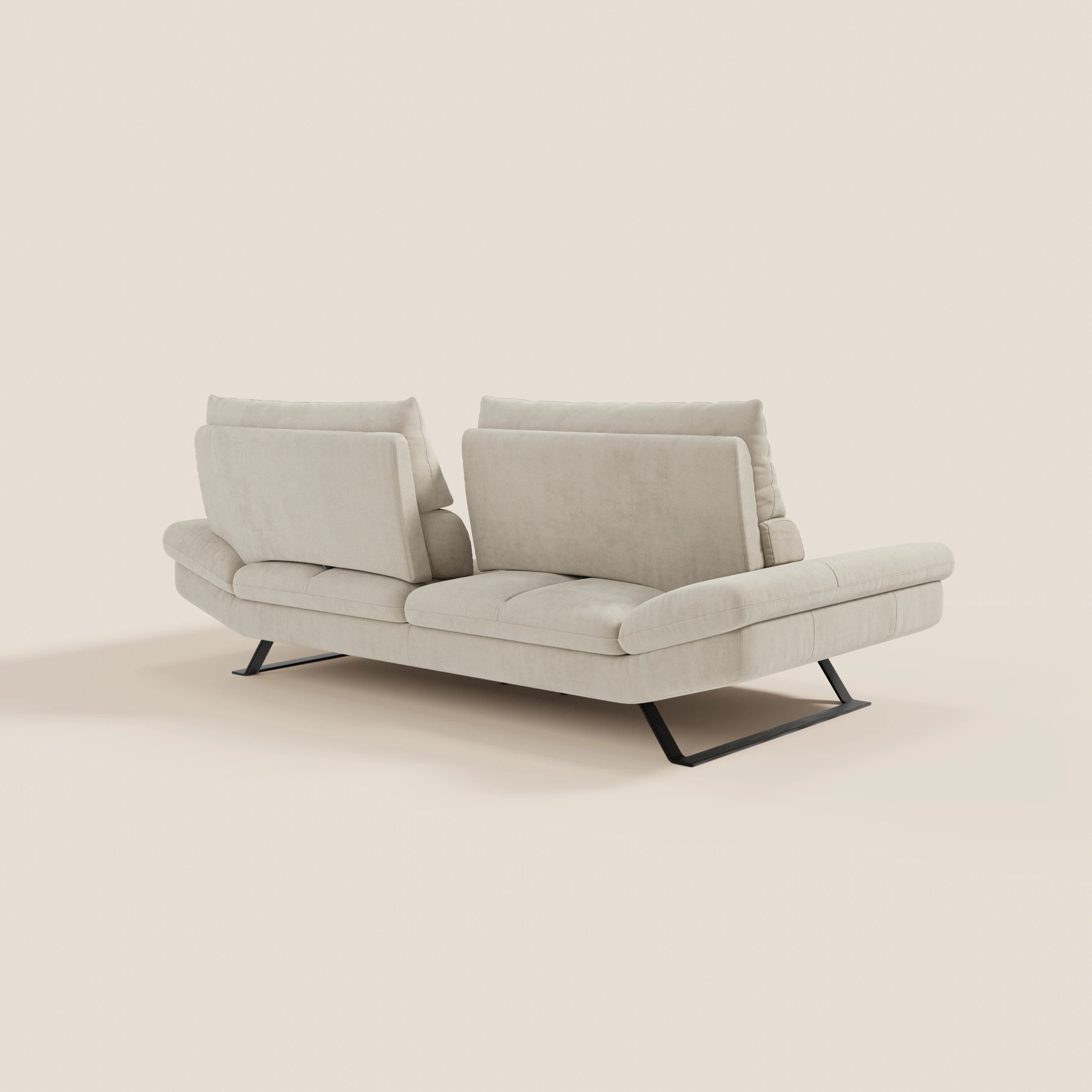 Eclipse Divano dal design moderno 2 e 3 posti con schienali traslanti - piedini alti in elegante microfibra smacchiabile T11 - divani.store