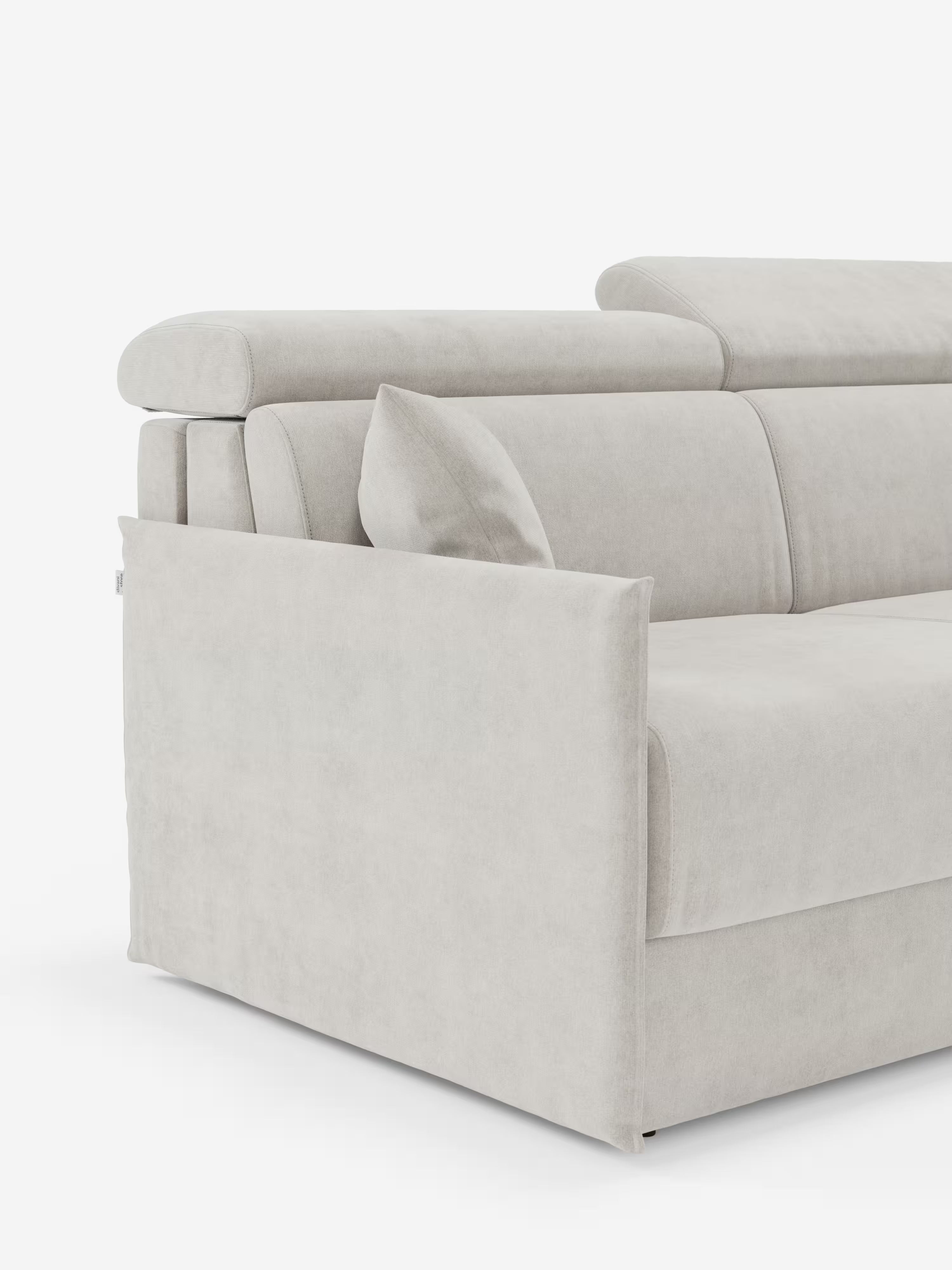 Miryam sofá cama esquinero compacto - reposacabezas reclinables y chaise longue con almacenaje en tejido antimanchas T31