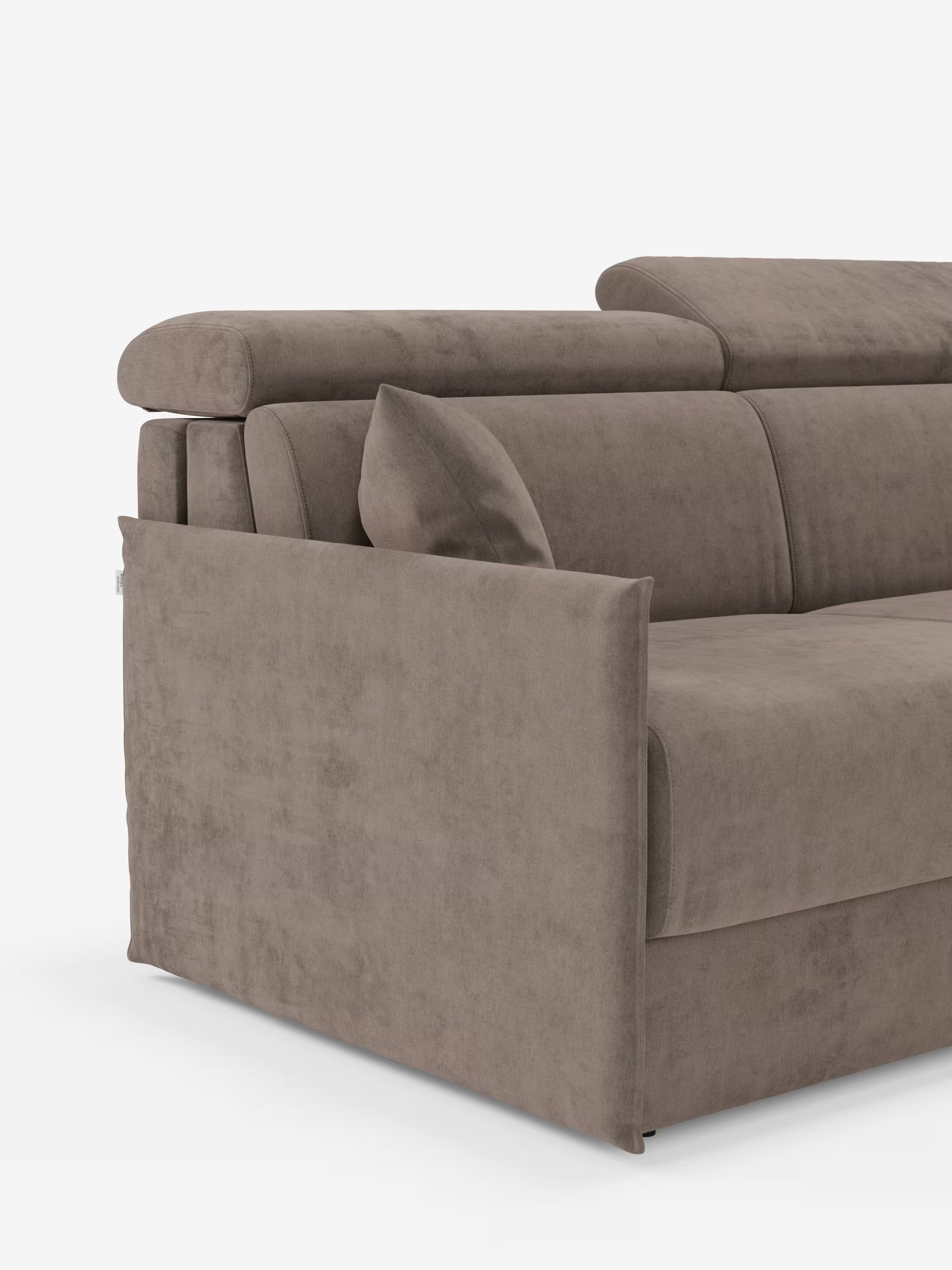 Miryam sofá cama esquinero compacto - reposacabezas reclinables y chaise longue con almacenaje en tejido antimanchas T31