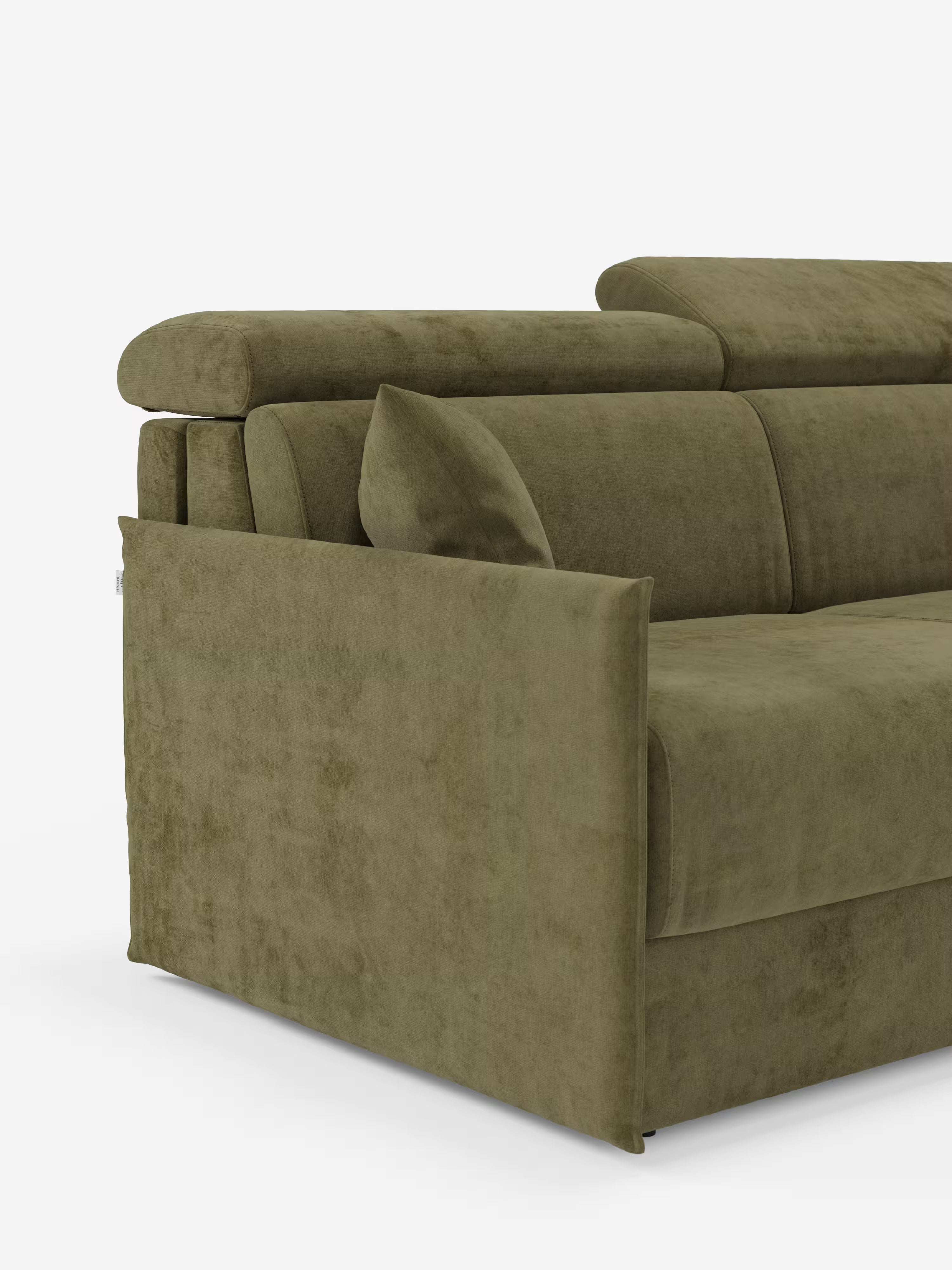 Miryam sofá cama esquinero compacto - reposacabezas reclinables y chaise longue con almacenaje en tejido antimanchas T31