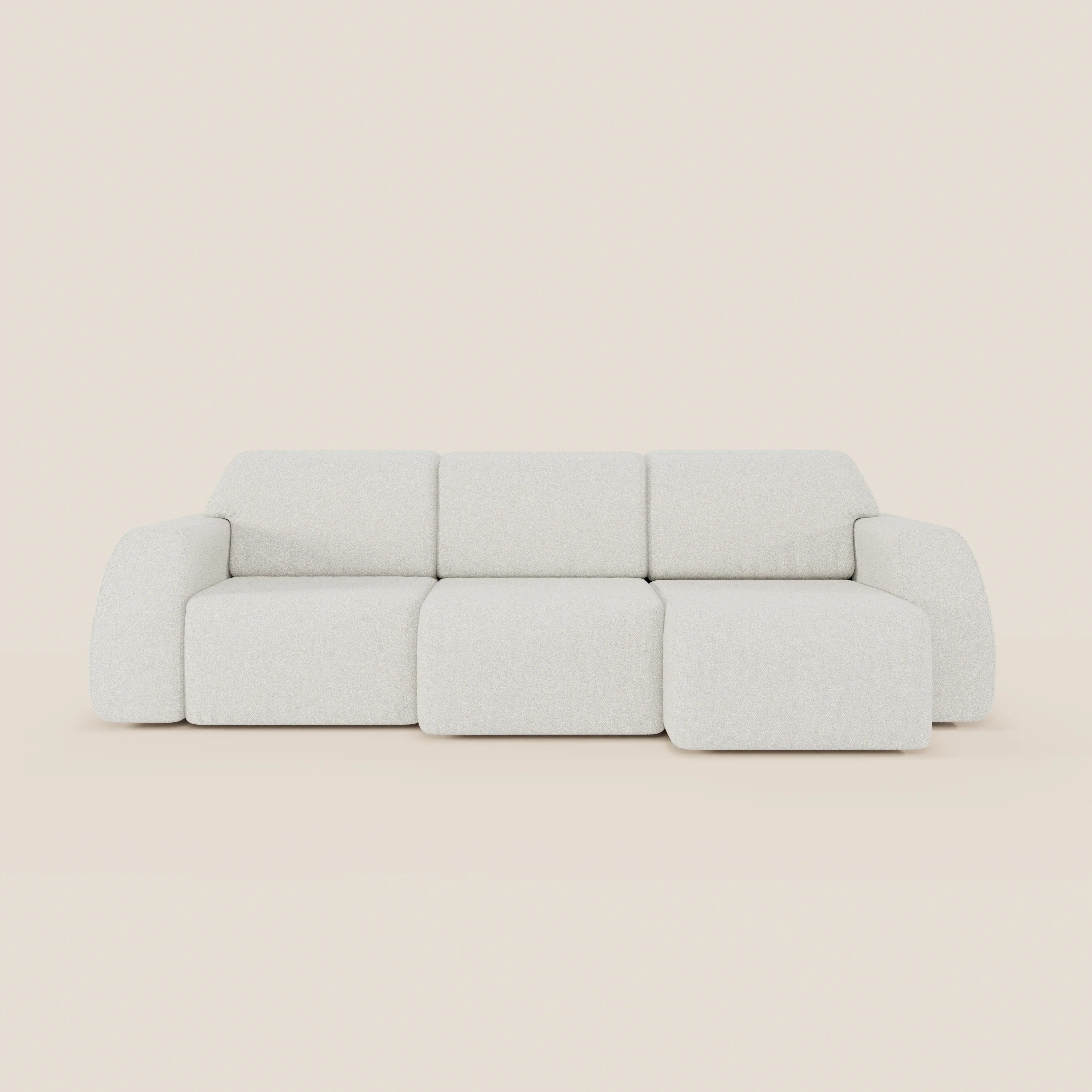 Orbit divano con 3 sedute scorrevoli e allungabili in tessuto effetto cotone smacchiabile T33 - divani.store