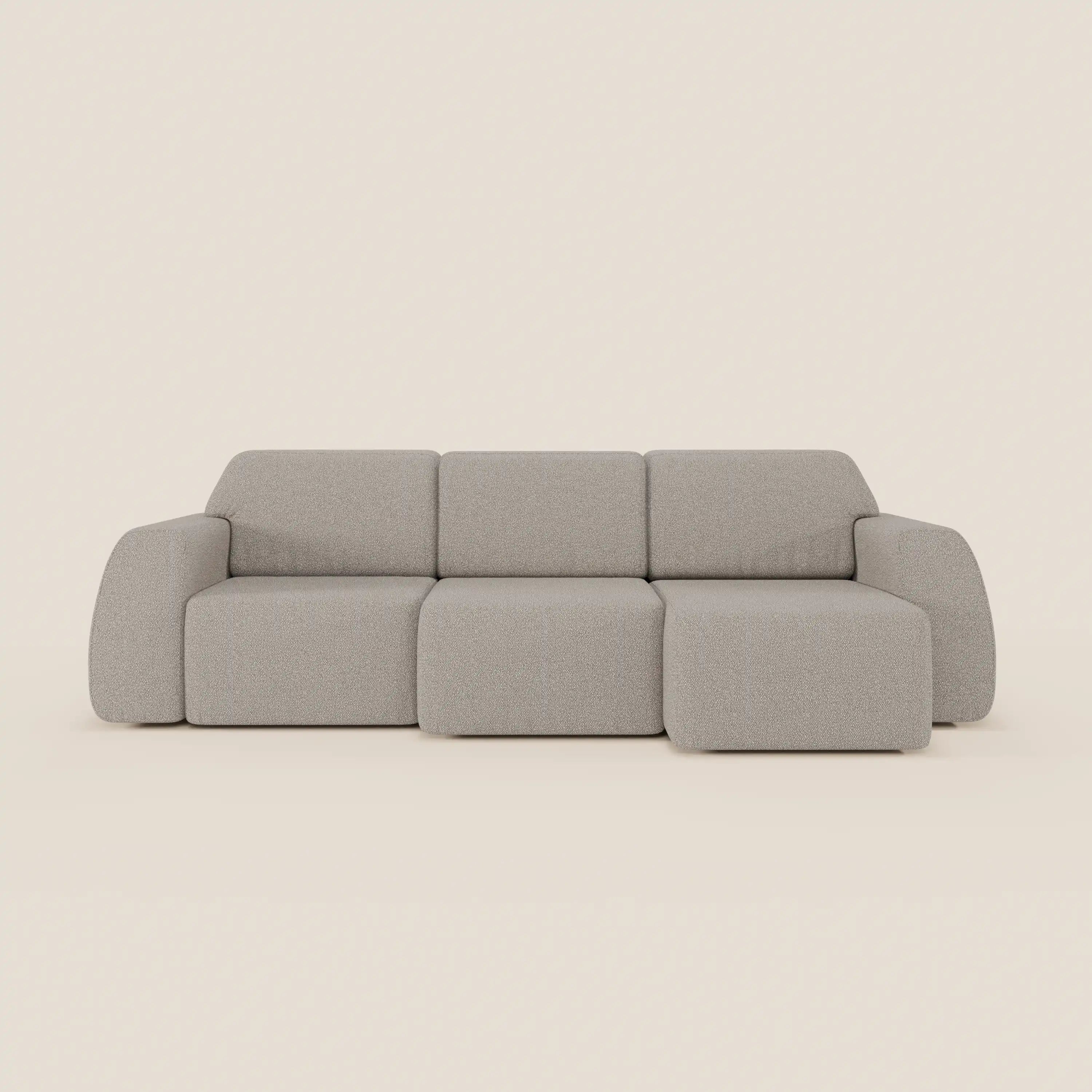 Orbit divano con 3 sedute scorrevoli e allungabili in tessuto effetto cotone smacchiabile T33 - divani.store