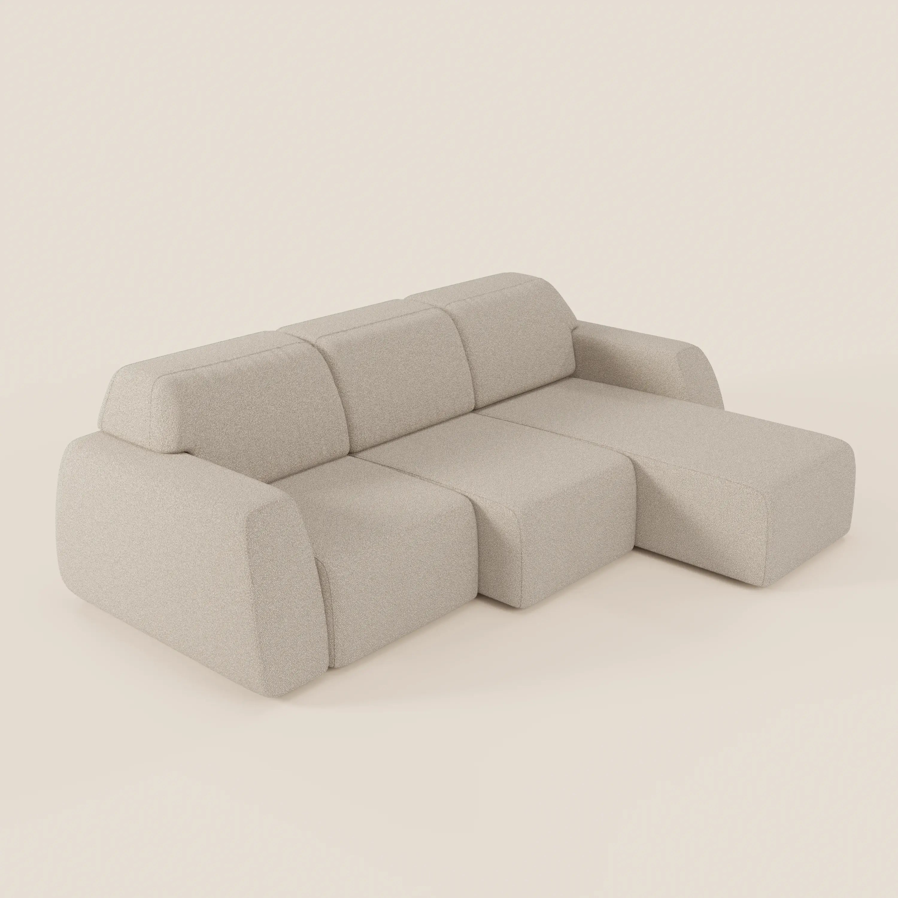 Orbit Divano angolare con penisola reversibile e tutte le sedute allungabili in tessuto smacchiabile effetto cotone T33 - divani.store