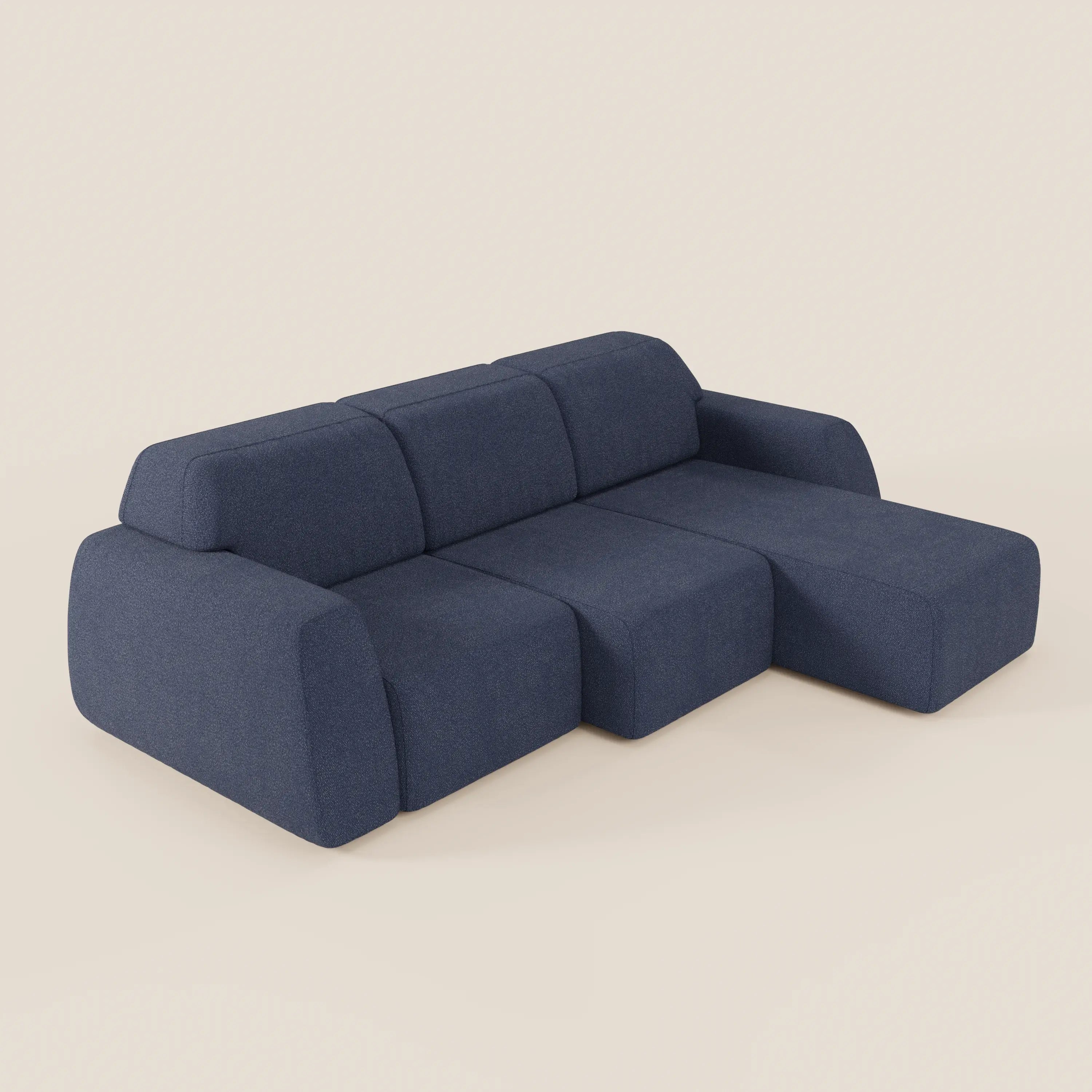 Orbit Divano angolare con penisola reversibile e tutte le sedute allungabili in tessuto smacchiabile effetto cotone T33 - divani.store