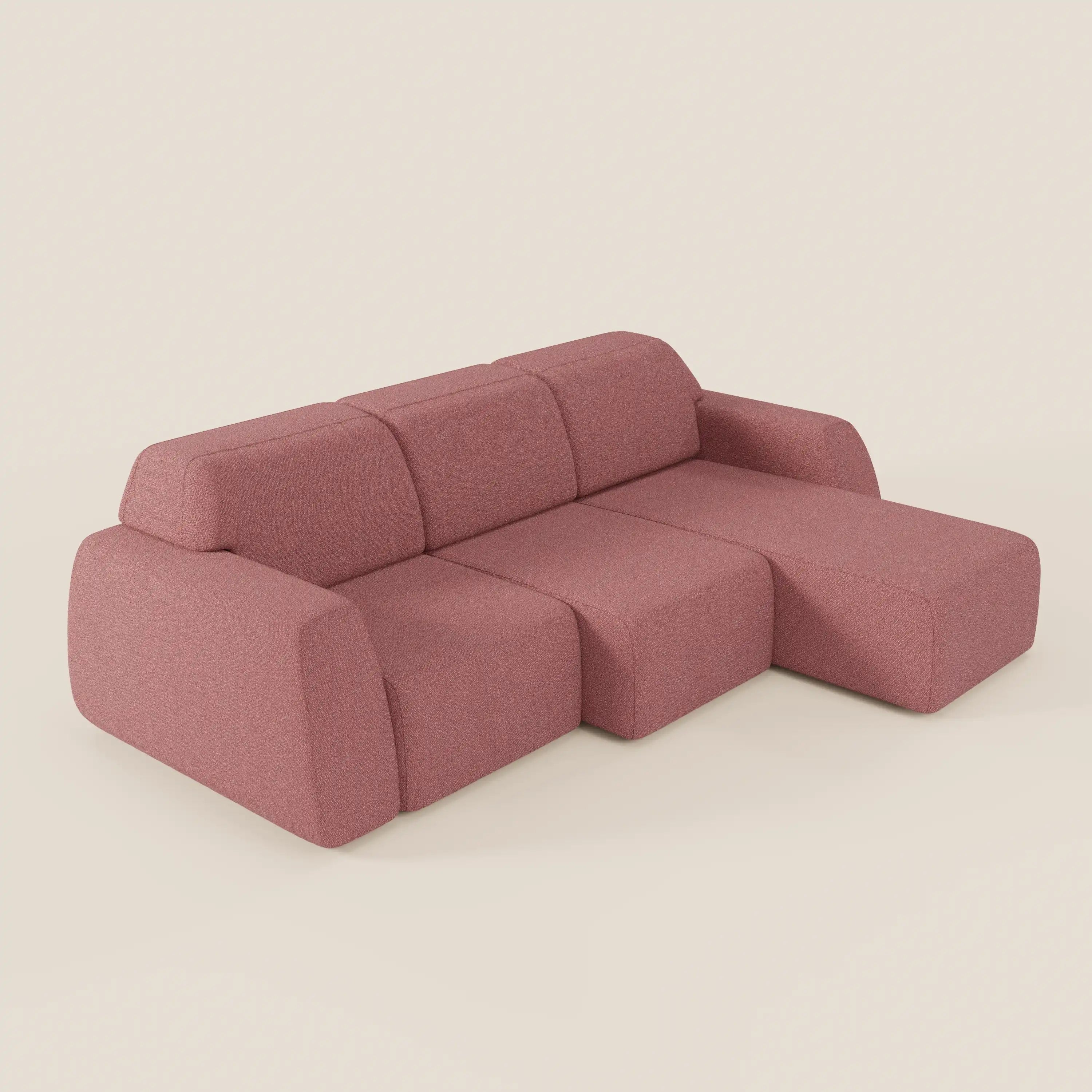 Orbit Divano angolare con penisola reversibile e tutte le sedute allungabili in tessuto smacchiabile effetto cotone T33 - divani.store