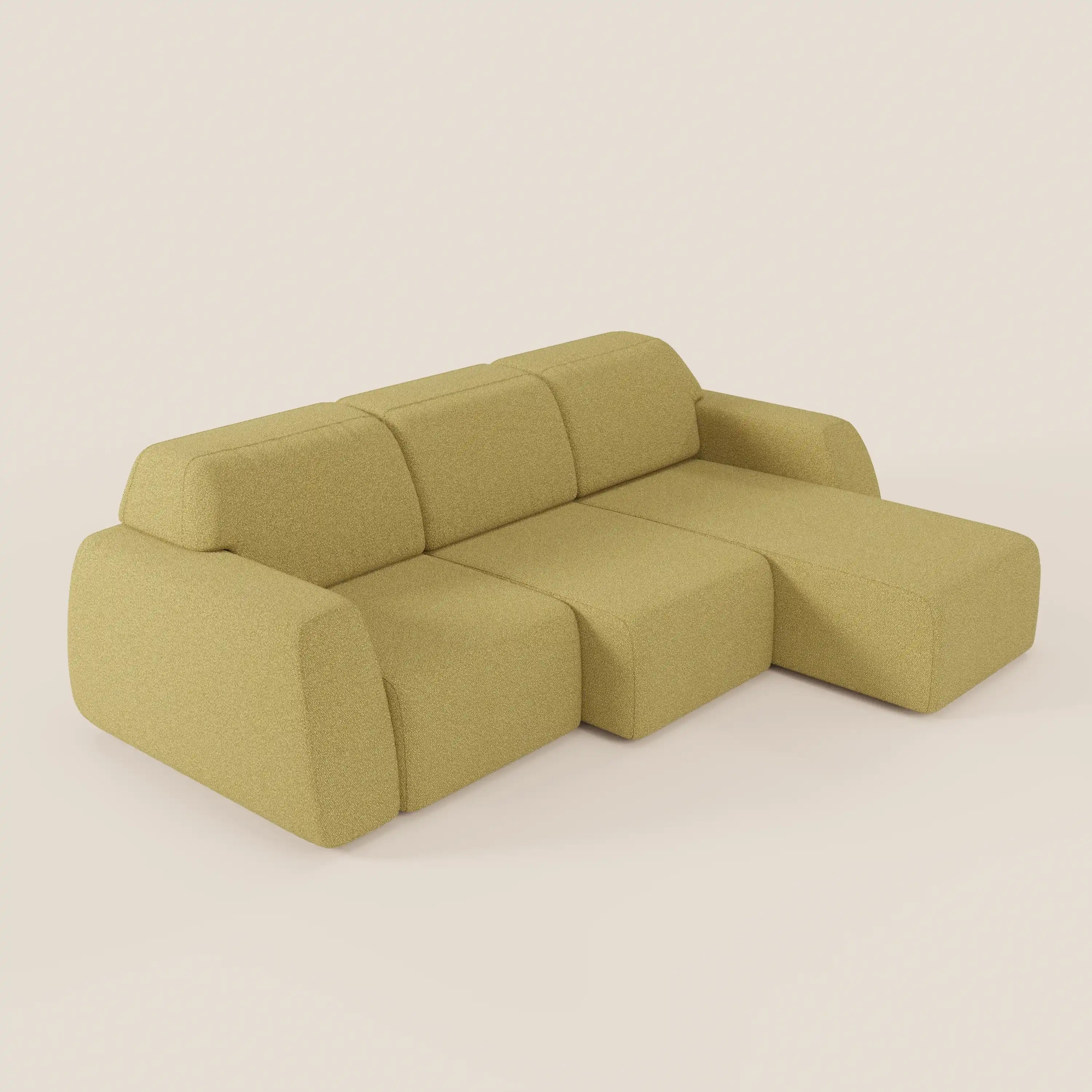 Orbit Divano angolare con penisola reversibile e tutte le sedute allungabili in tessuto smacchiabile effetto cotone T33 - divani.store