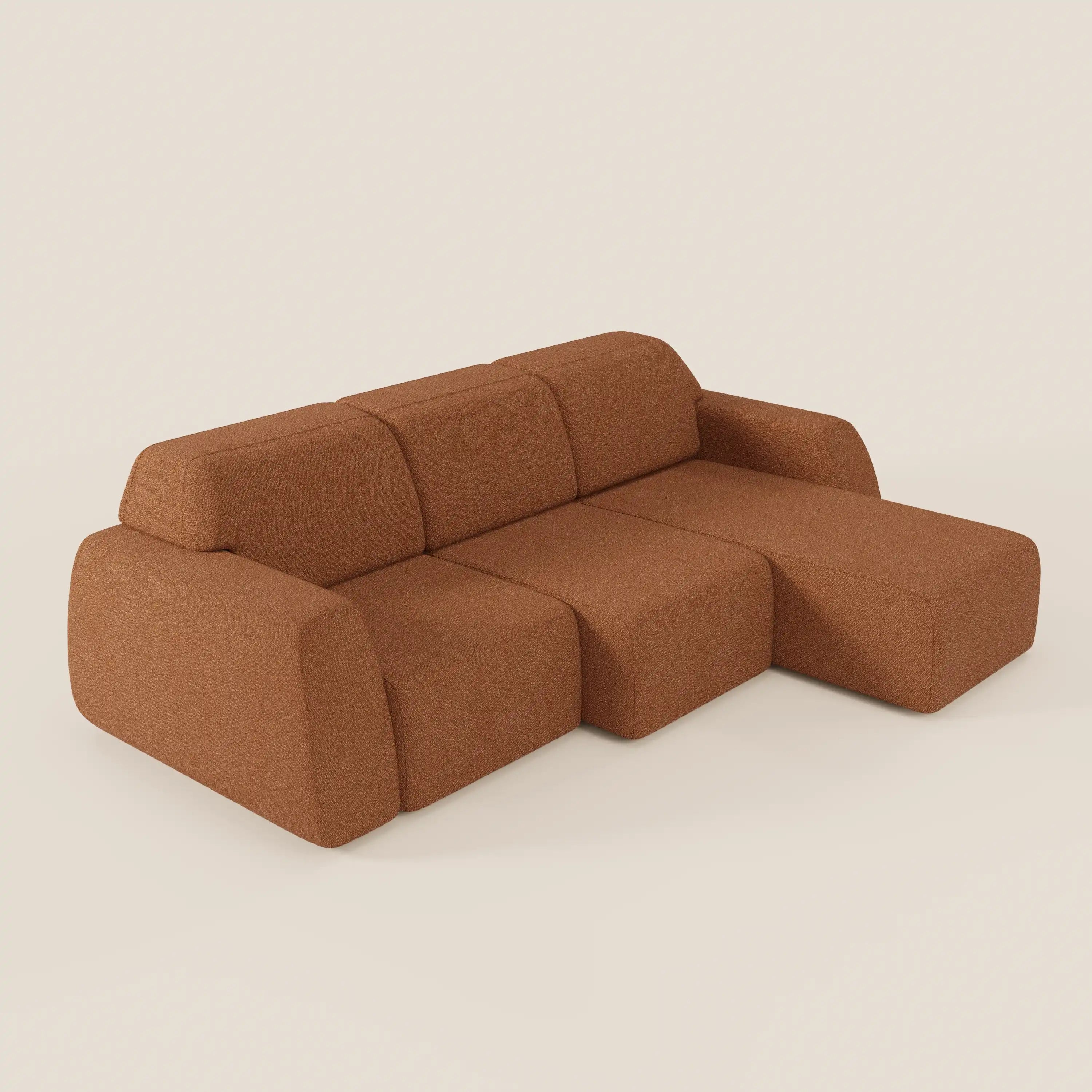 Orbit Divano angolare con penisola reversibile e tutte le sedute allungabili in tessuto smacchiabile effetto cotone T33 - divani.store