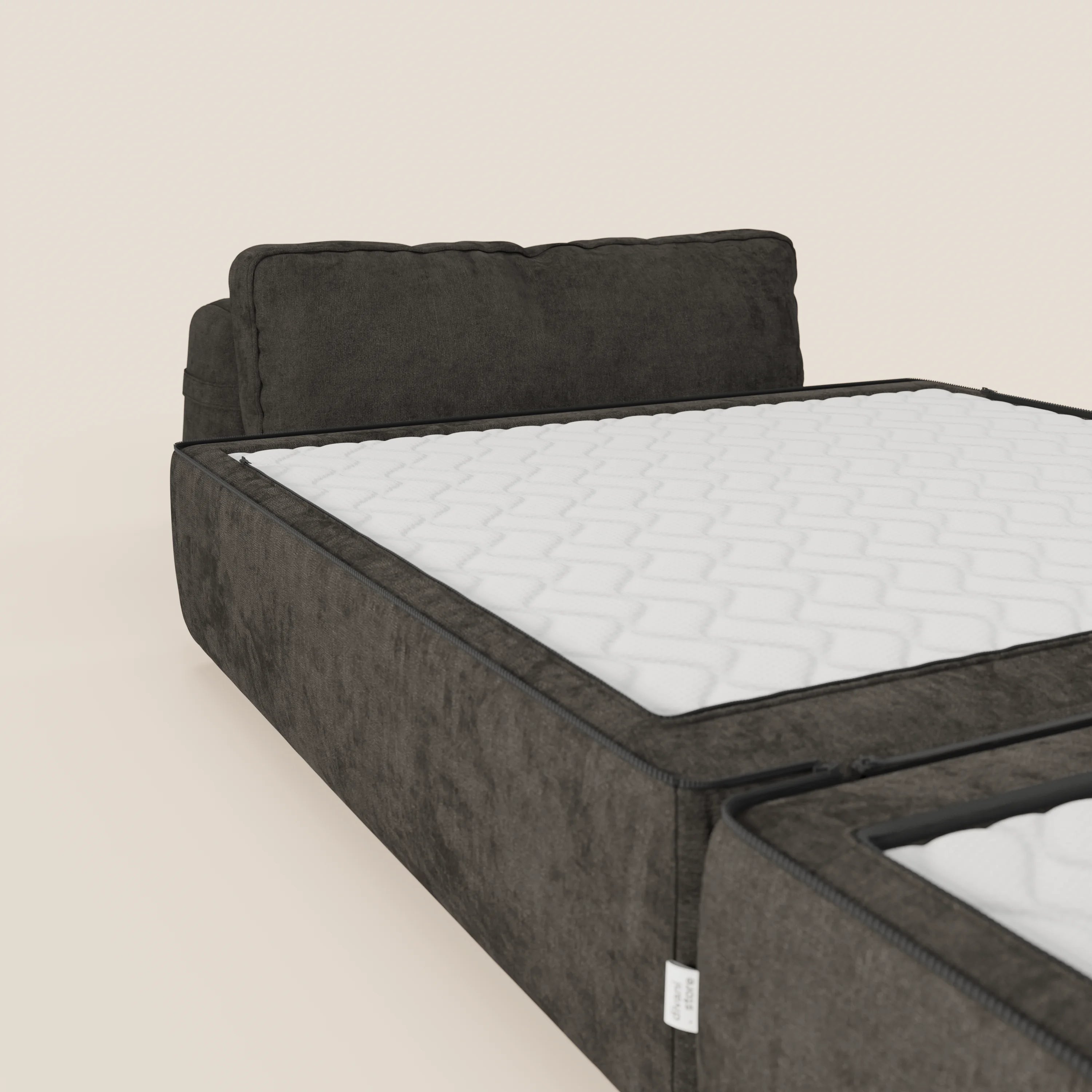 Rift poltrona letto con materasso alto 22 cm e memory foam - schienale mobile e tessuto smacchiabile T31 - divani.store