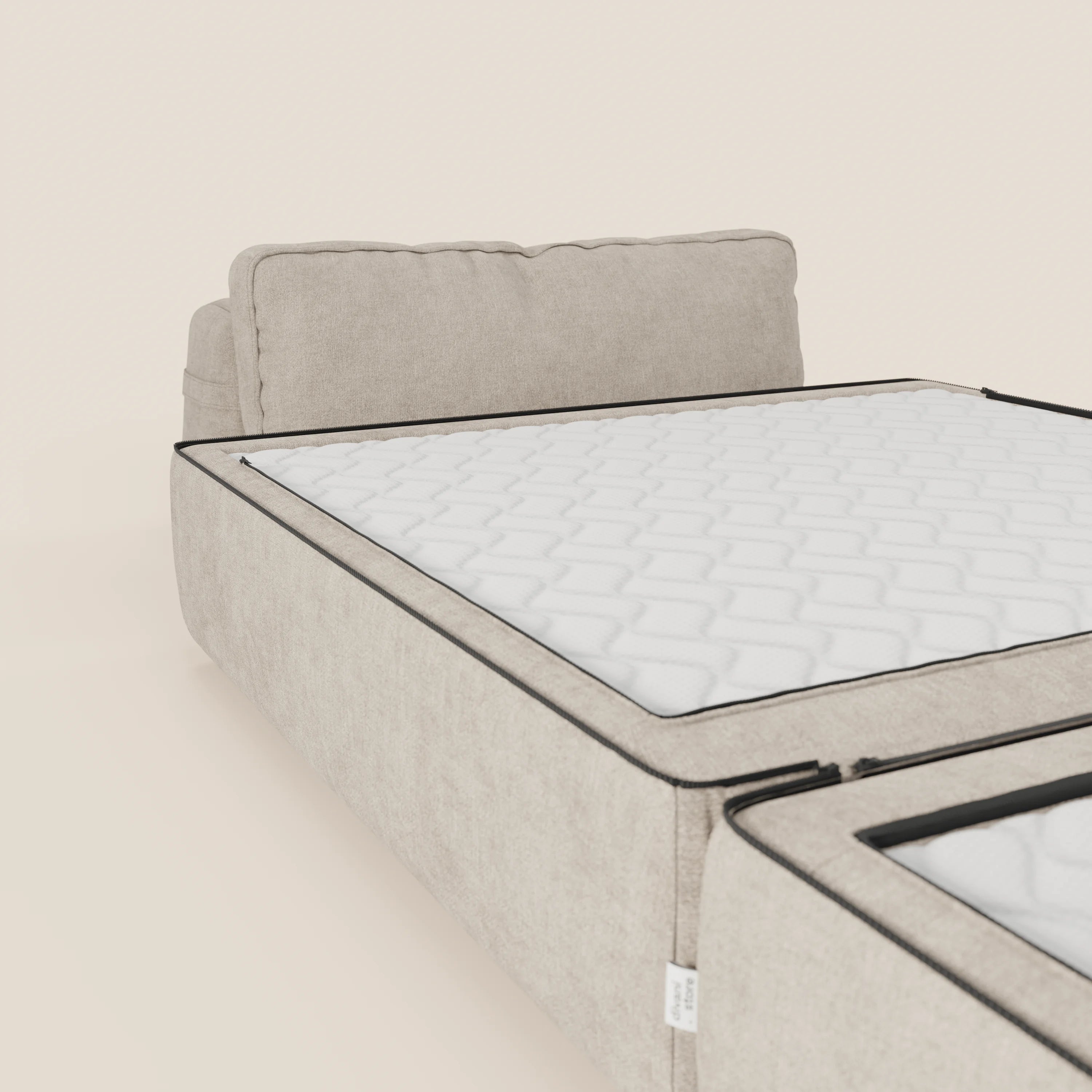 Rift poltrona letto con materasso alto 22 cm e memory foam - schienale mobile e tessuto smacchiabile T31 - divani.store