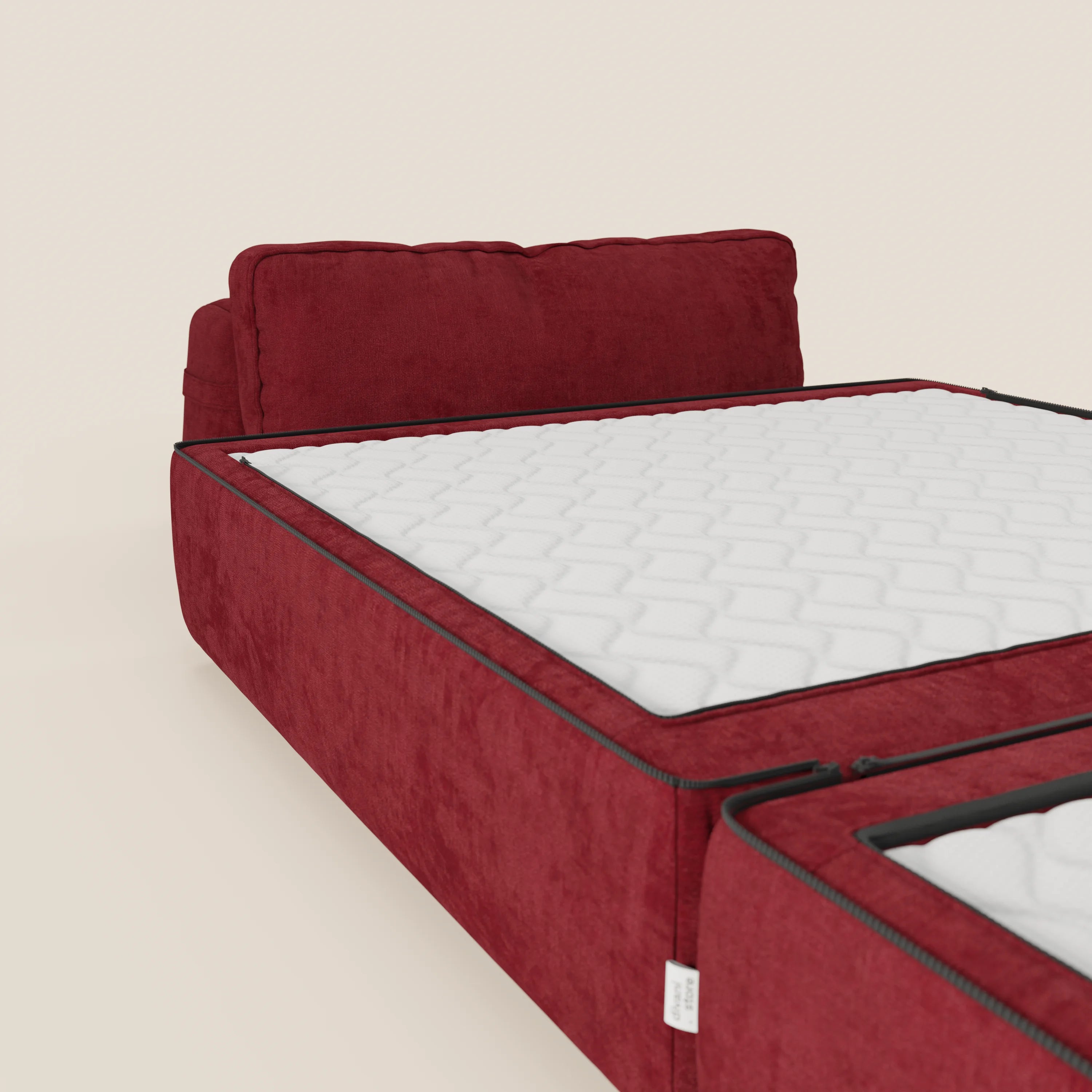 Rift poltrona letto con materasso alto 22 cm e memory foam - schienale mobile e tessuto smacchiabile T31 - divani.store