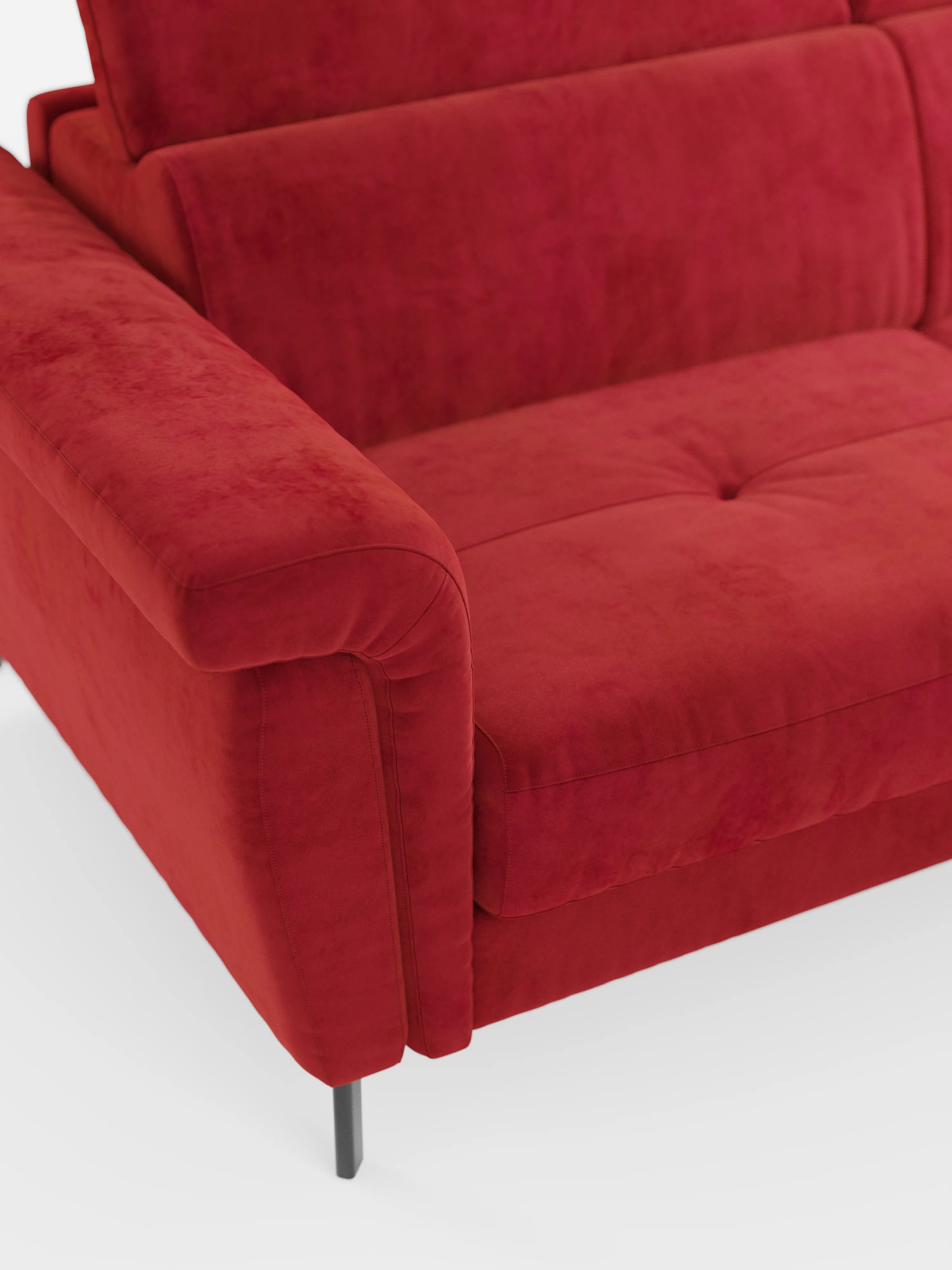 Capri Divano letto angolare con penisola contenitore e poggiatesta reclinabili - elegante tessuto smacchiabile T30