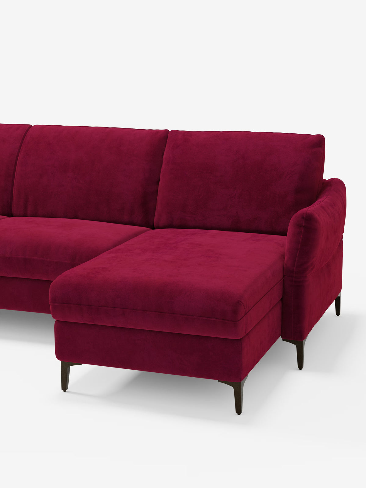 Dalia divano letto con penisola contenitore e materasso alto 18 cm - piedini alti e tessuto smacchiabile T30