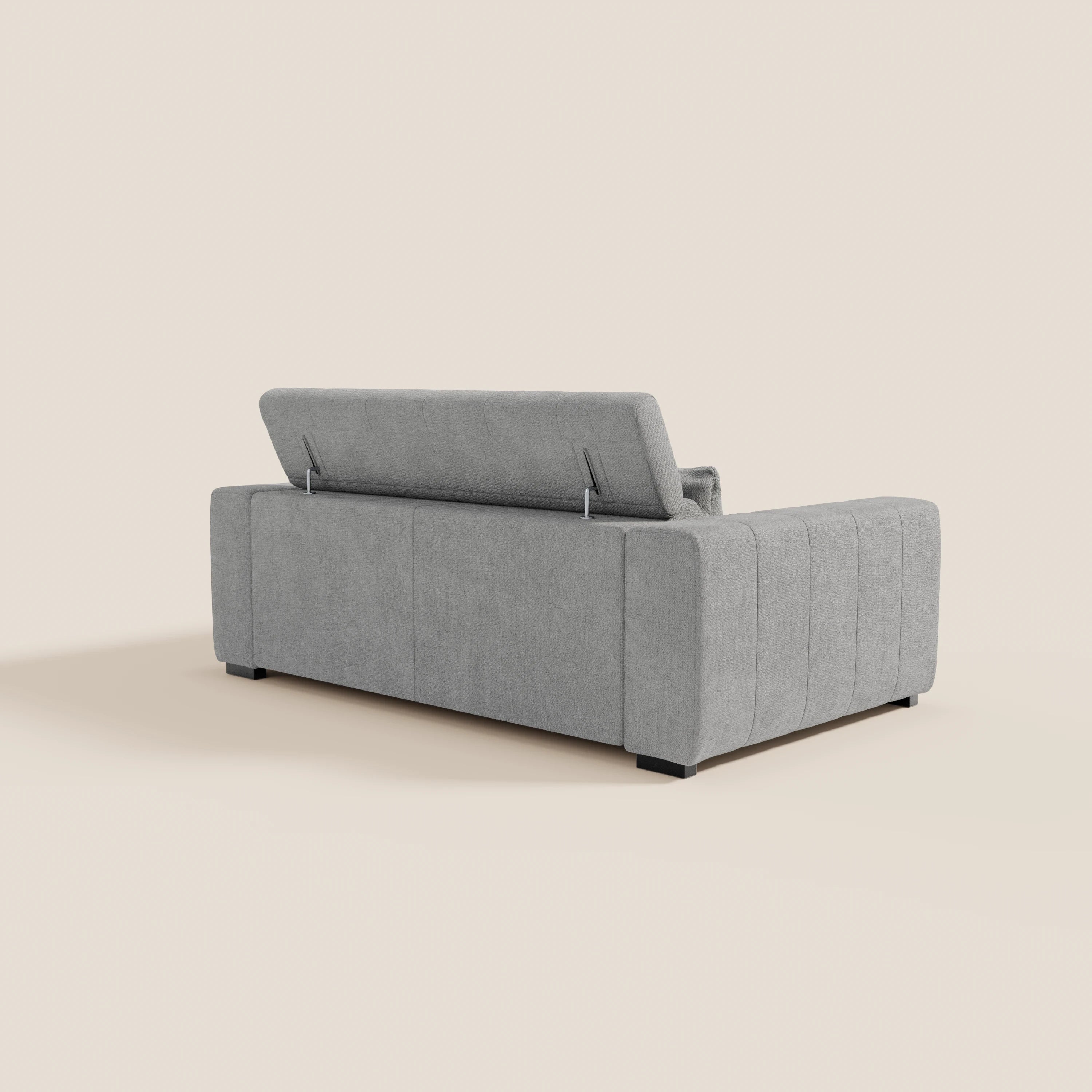 Doric divano 3 posti con sedute allungabili tramite relax elettrico - poggiatesta reclinabile in tessuto smacchiabile T23 - divani.store