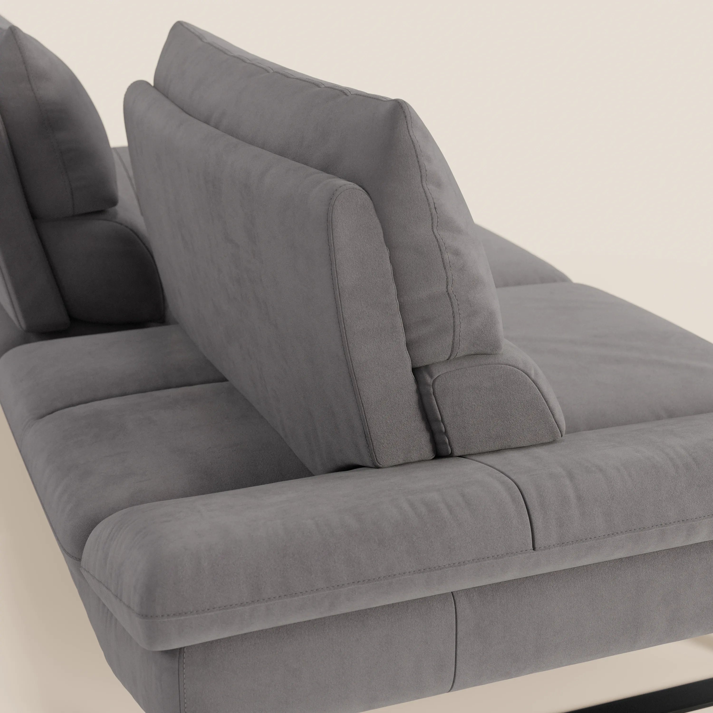 Eclipse Divano dal design moderno 2 e 3 posti con schienali traslanti - piedini alti in elegante microfibra smacchiabile T11 - divani.store