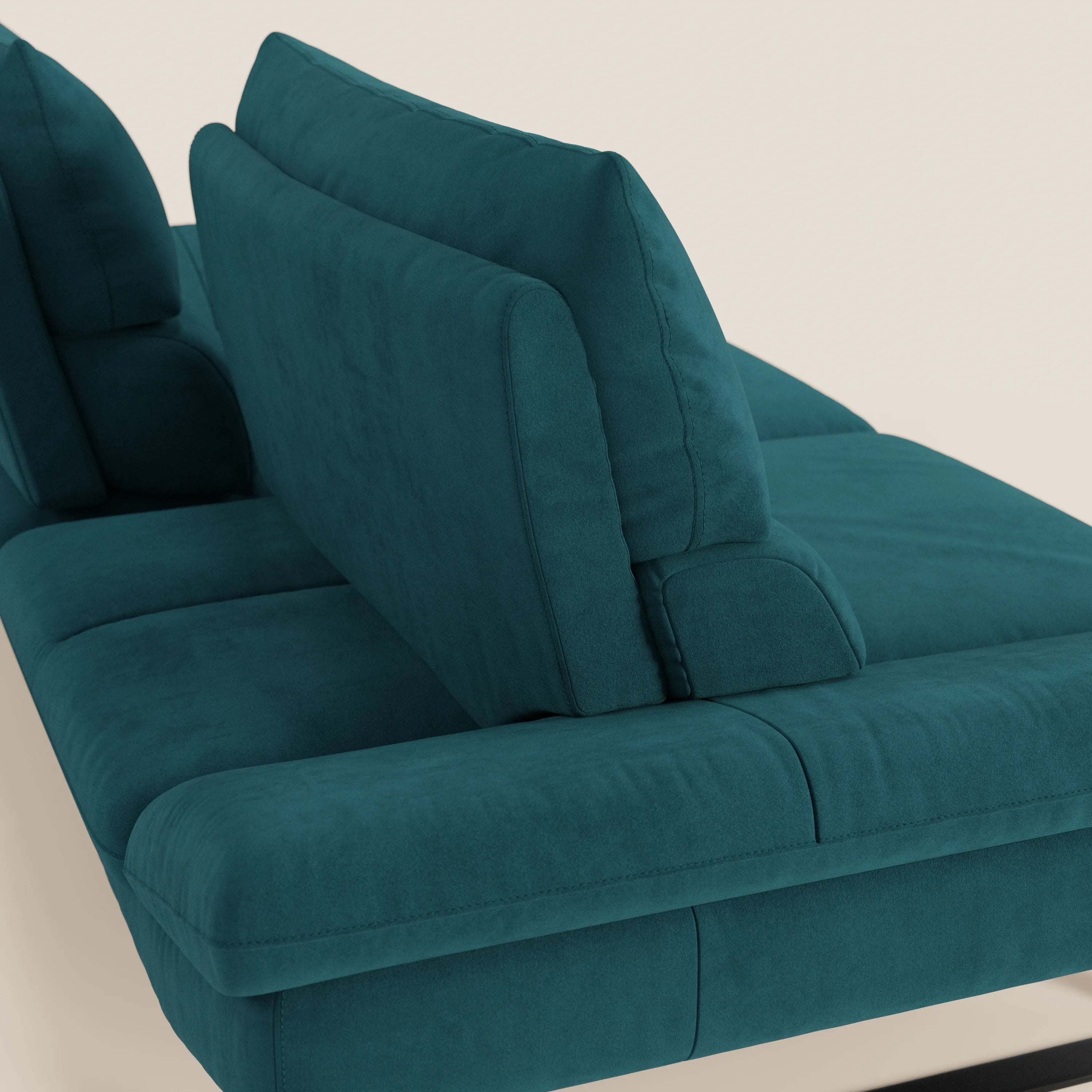Eclipse Divano dal design moderno 2 e 3 posti con schienali traslanti - piedini alti in elegante microfibra smacchiabile T11 - divani.store