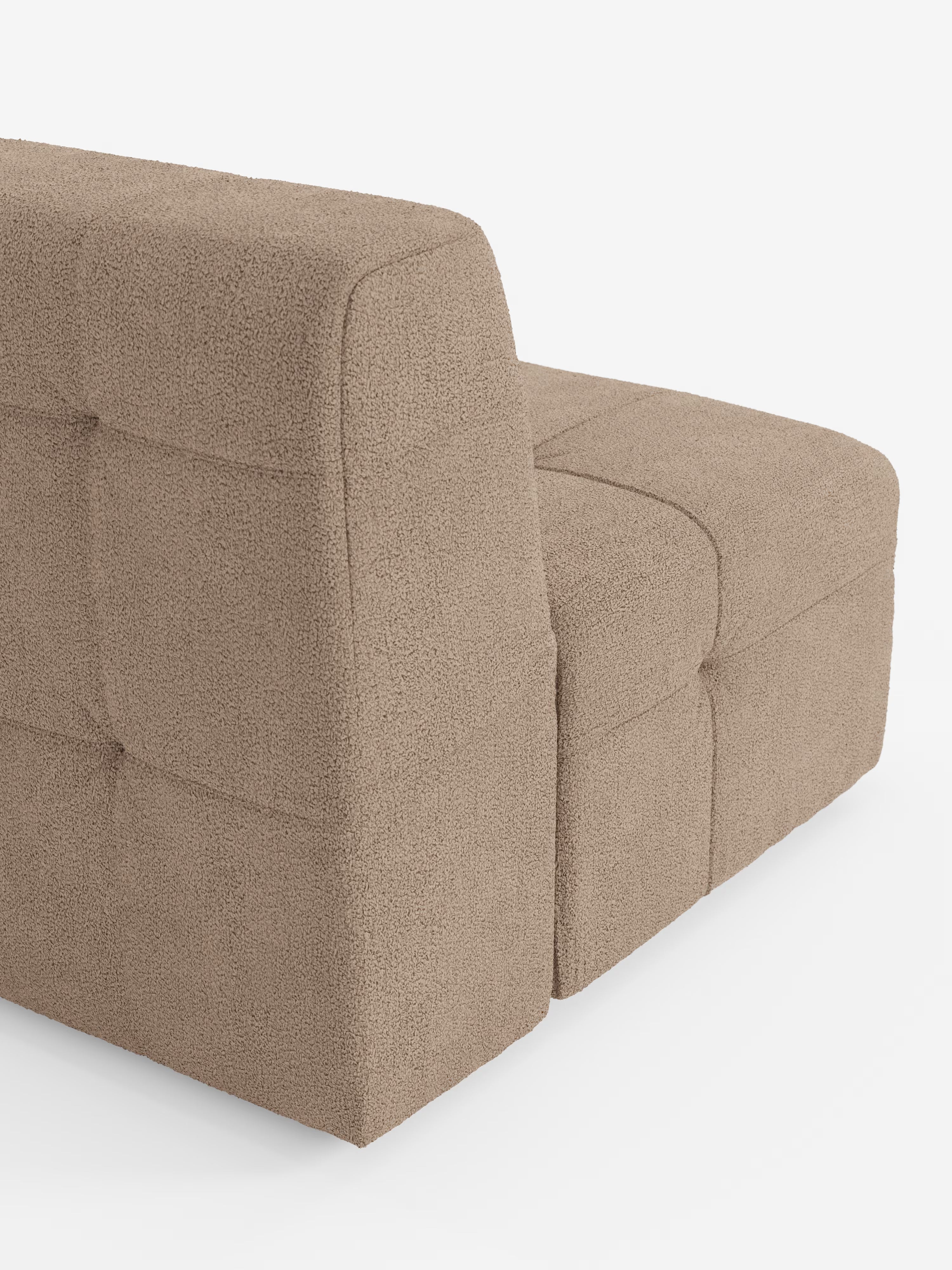 Mosaic módulo sillón 77 cm en bouclé - capitoné y diseño en tejido antimanchas T21