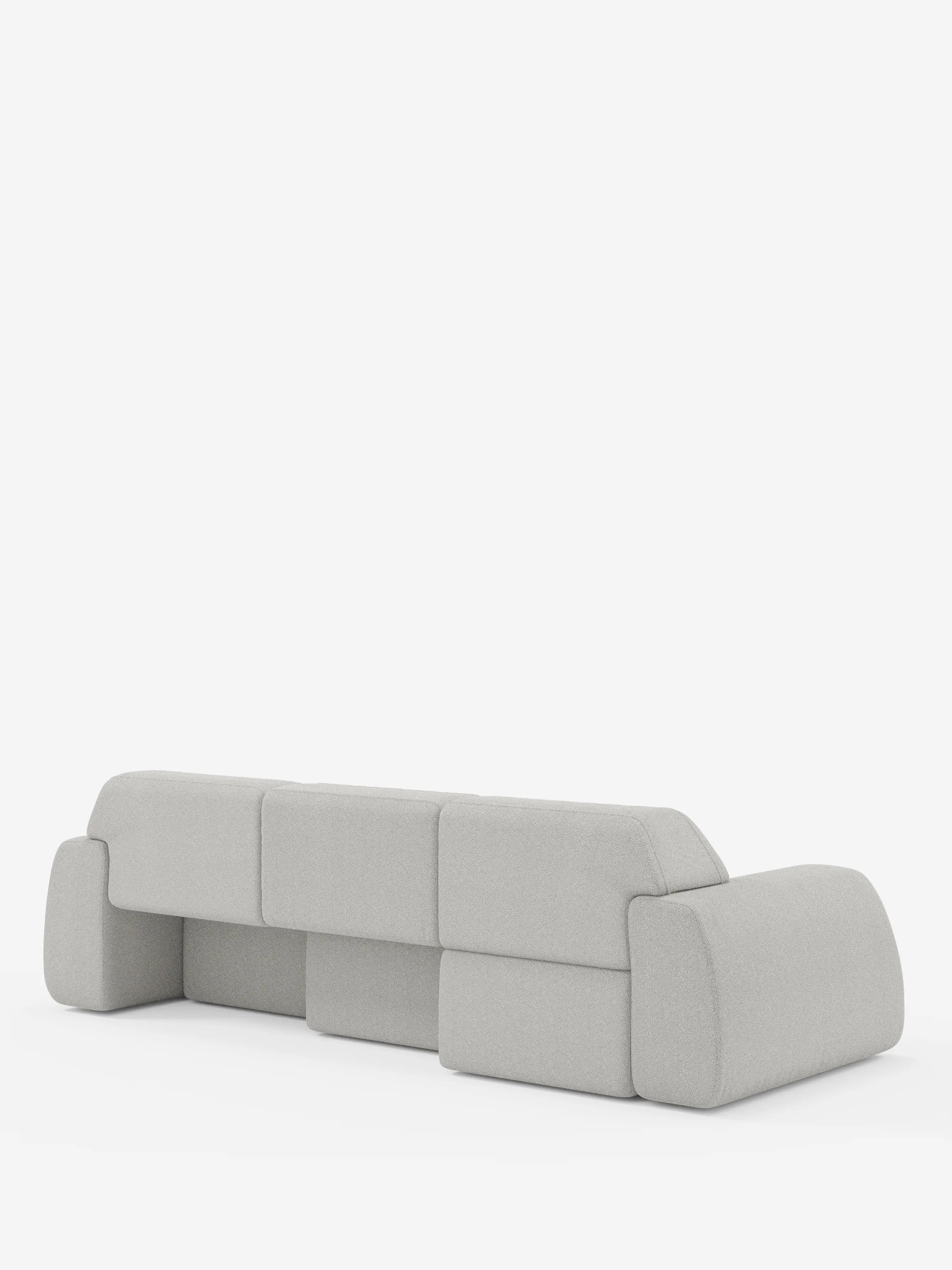 Orbit Sofa mit 3 verschiebbaren und ausziehbaren Sitzen aus schmutzabweisendem Stoff in Baumwolloptik T33