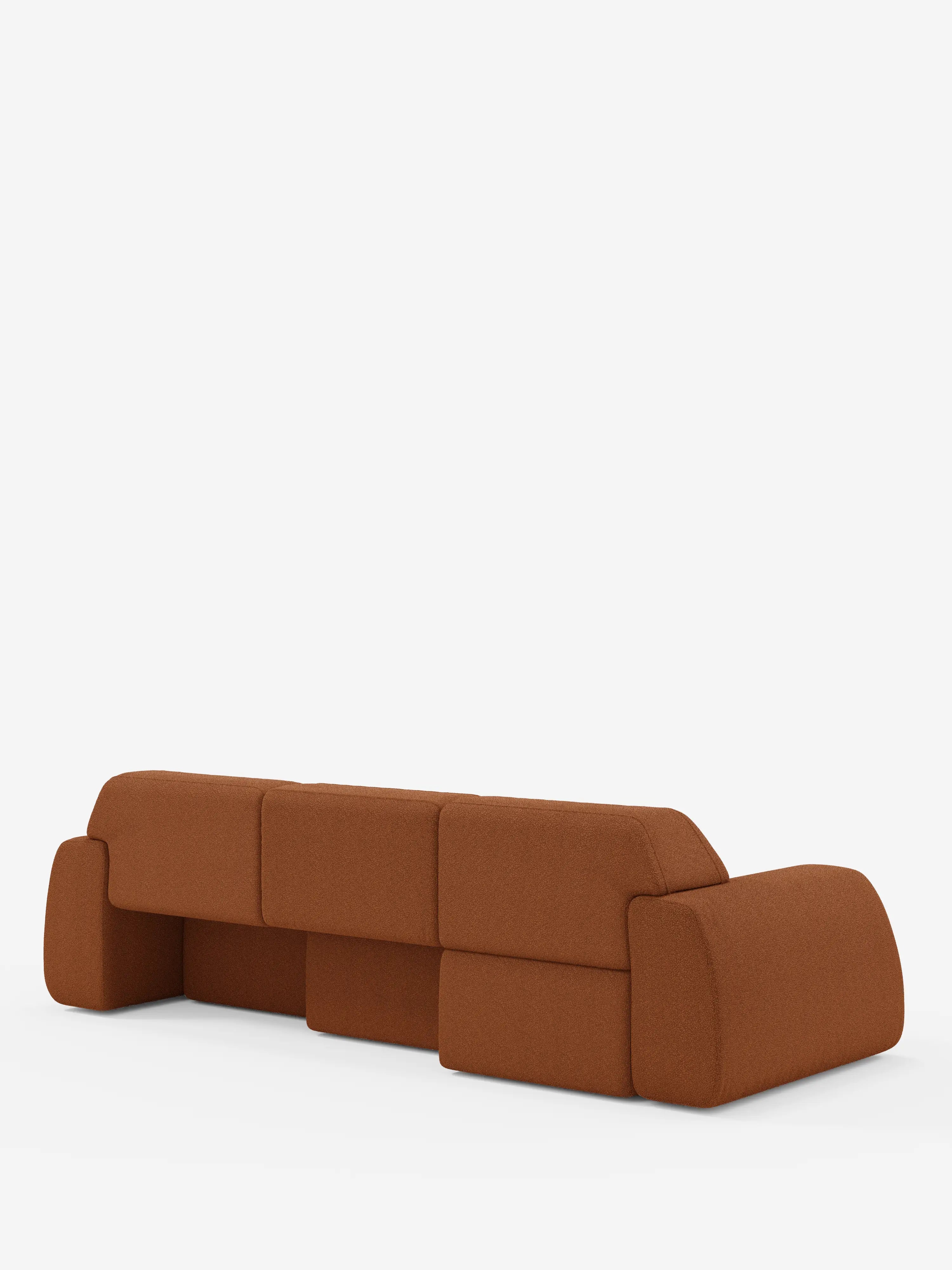 Orbit Sofa mit 3 verschiebbaren und ausziehbaren Sitzen aus schmutzabweisendem Stoff in Baumwolloptik T33