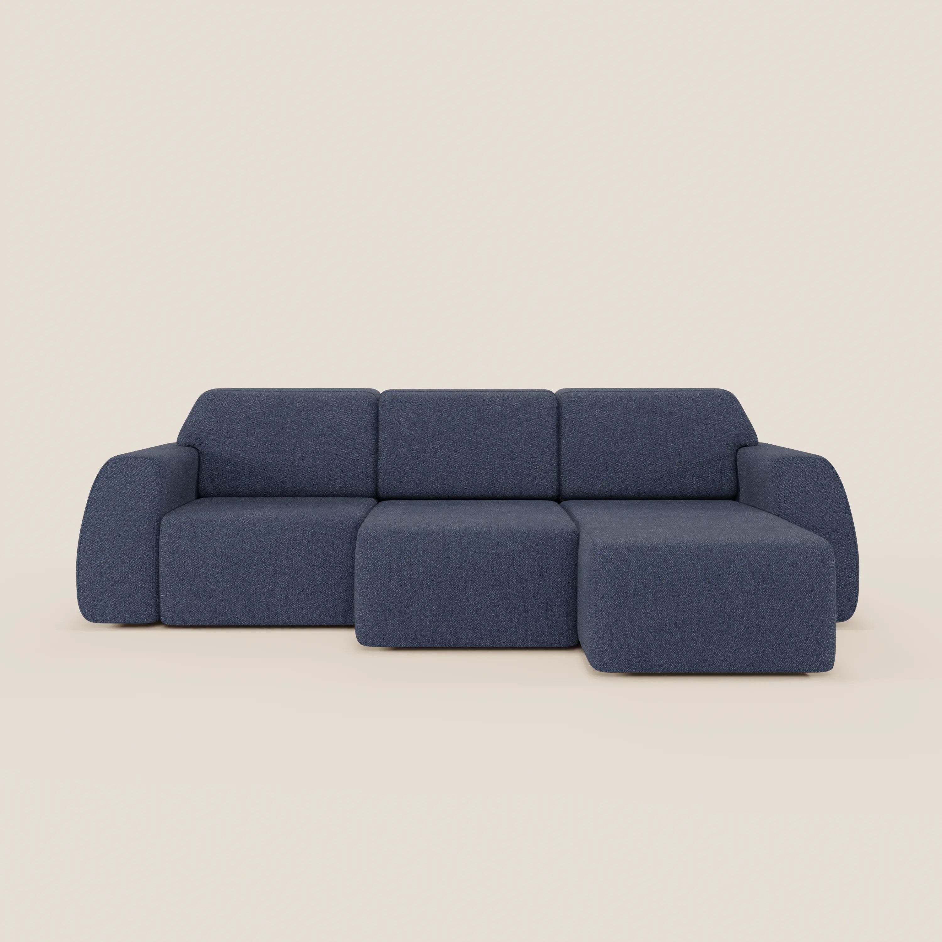 Orbit Divano angolare con penisola reversibile e tutte le sedute allungabili in tessuto smacchiabile effetto cotone T33 - divani.store