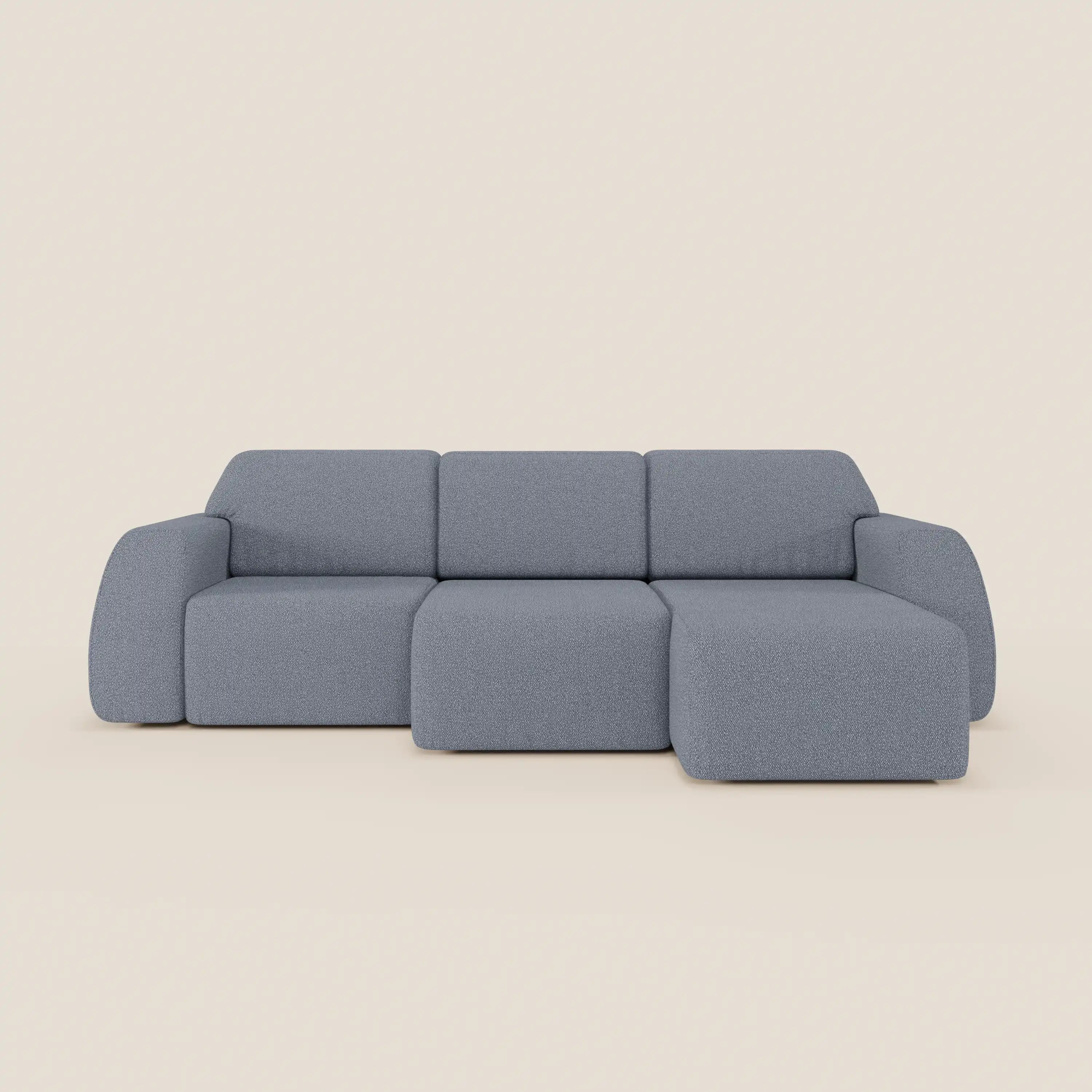 Orbit Divano angolare con penisola reversibile e tutte le sedute allungabili in tessuto smacchiabile effetto cotone T33 - divani.store