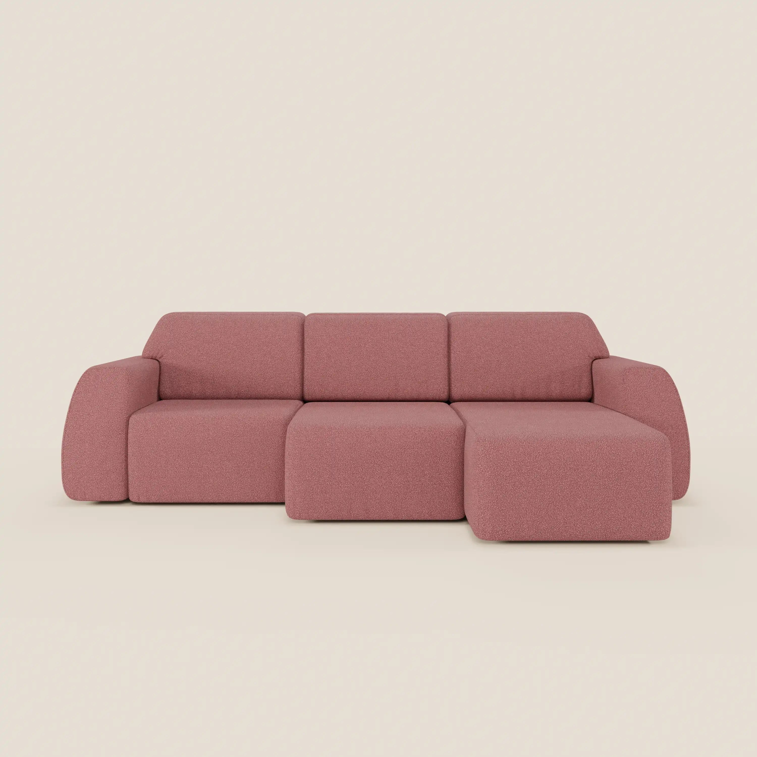 Orbit Divano angolare con penisola reversibile e tutte le sedute allungabili in tessuto smacchiabile effetto cotone T33 - divani.store