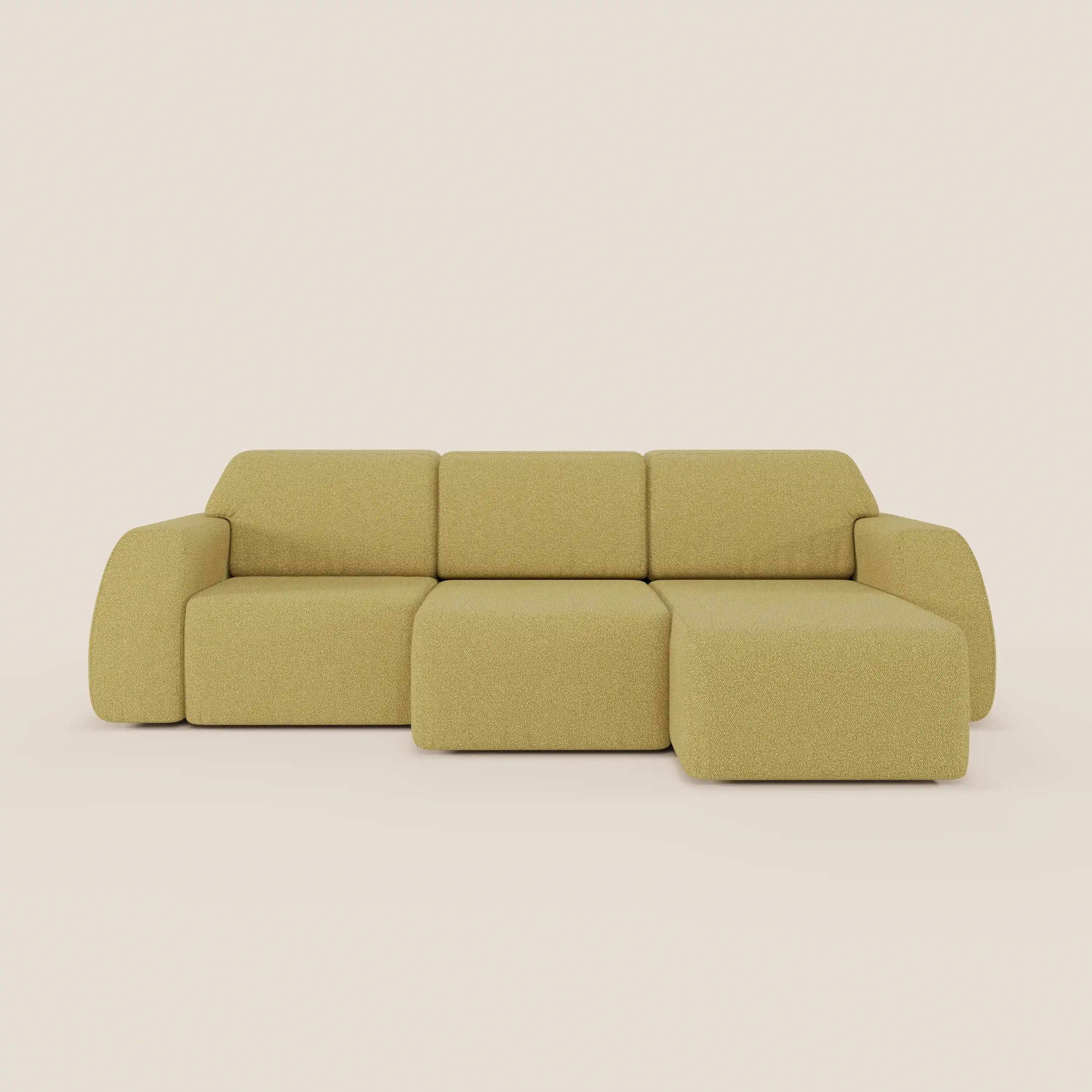Orbit Divano angolare con penisola reversibile e tutte le sedute allungabili in tessuto smacchiabile effetto cotone T33 - divani.store