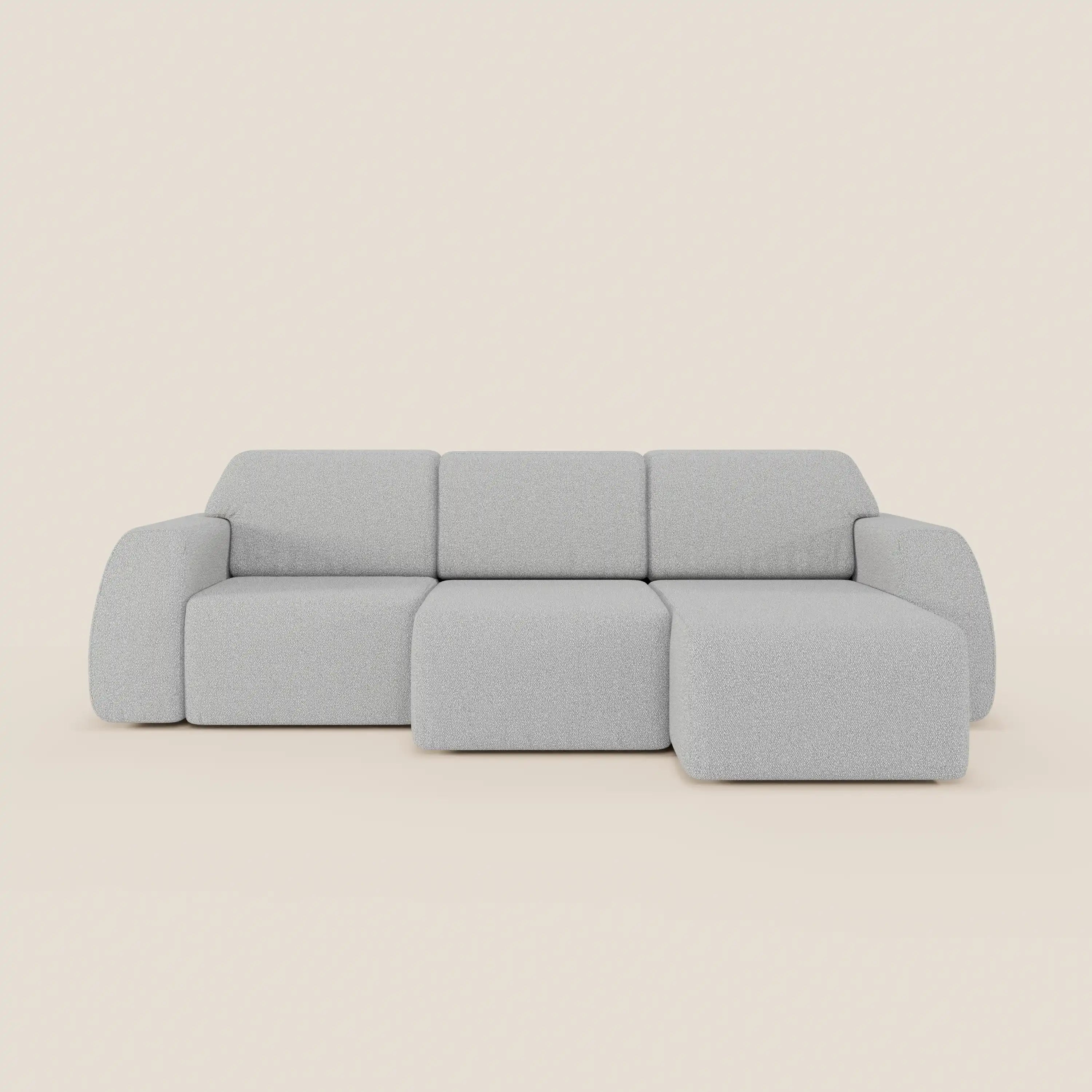 Orbit Divano angolare con penisola reversibile e tutte le sedute allungabili in tessuto smacchiabile effetto cotone T33 - divani.store