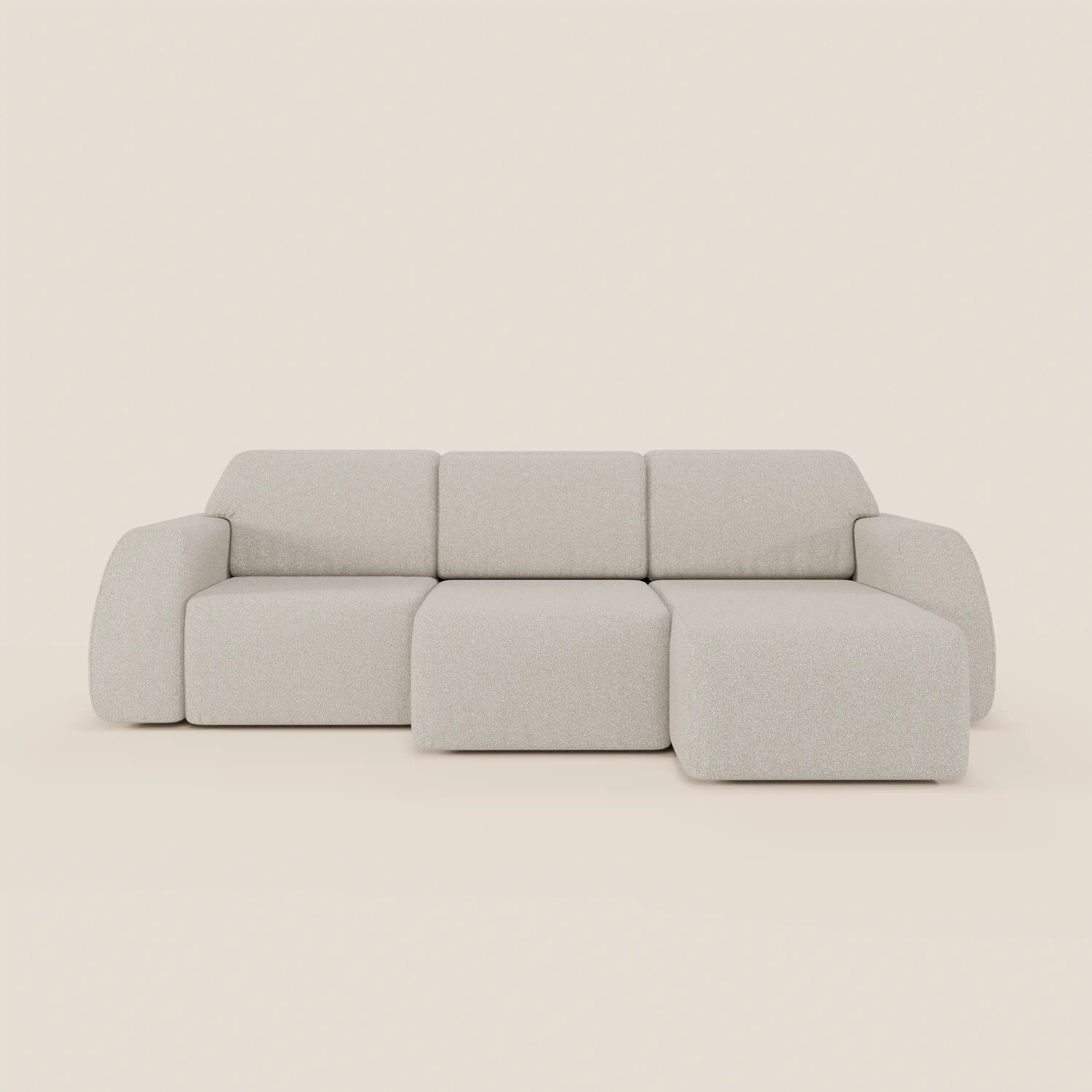 Orbit Divano angolare con penisola reversibile e tutte le sedute allungabili in tessuto smacchiabile effetto cotone T33 - divani.store