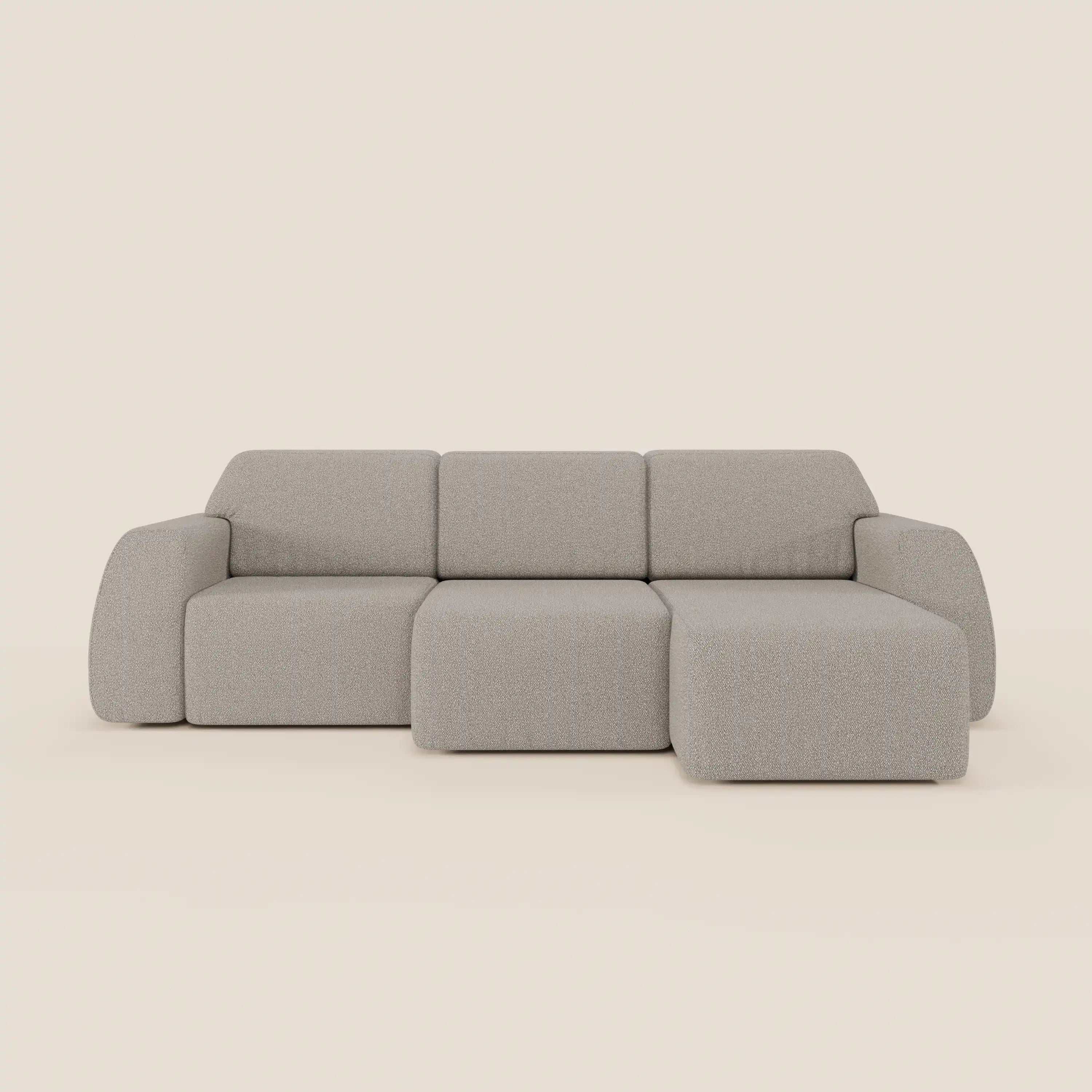Orbit Divano angolare con penisola reversibile e tutte le sedute allungabili in tessuto smacchiabile effetto cotone T33 - divani.store