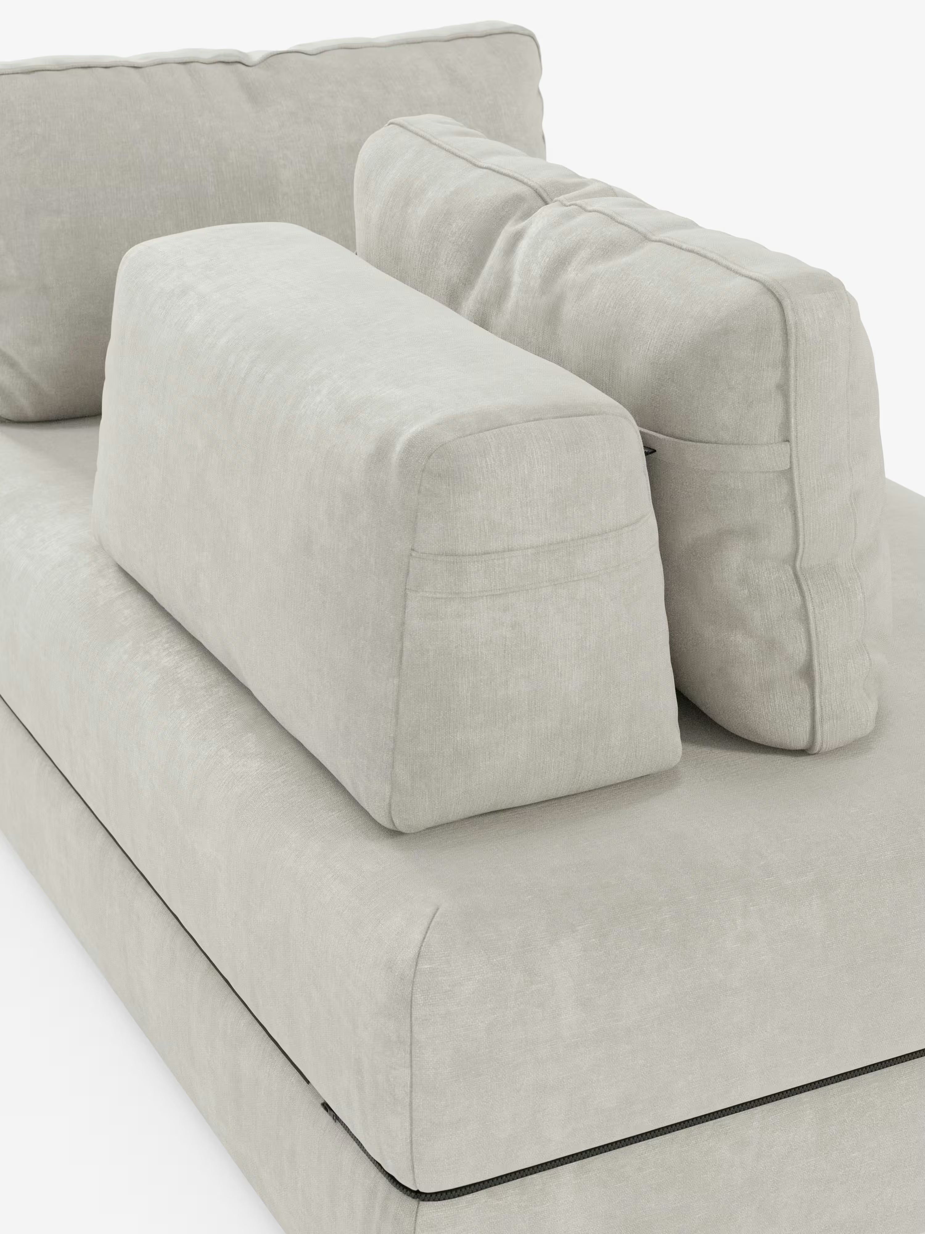 Rift divano letto matrimoniale 2 posti e 3 posti con schienali mobili - materasso alto 24 cm e memory foam in tessuto smacchiabile T31