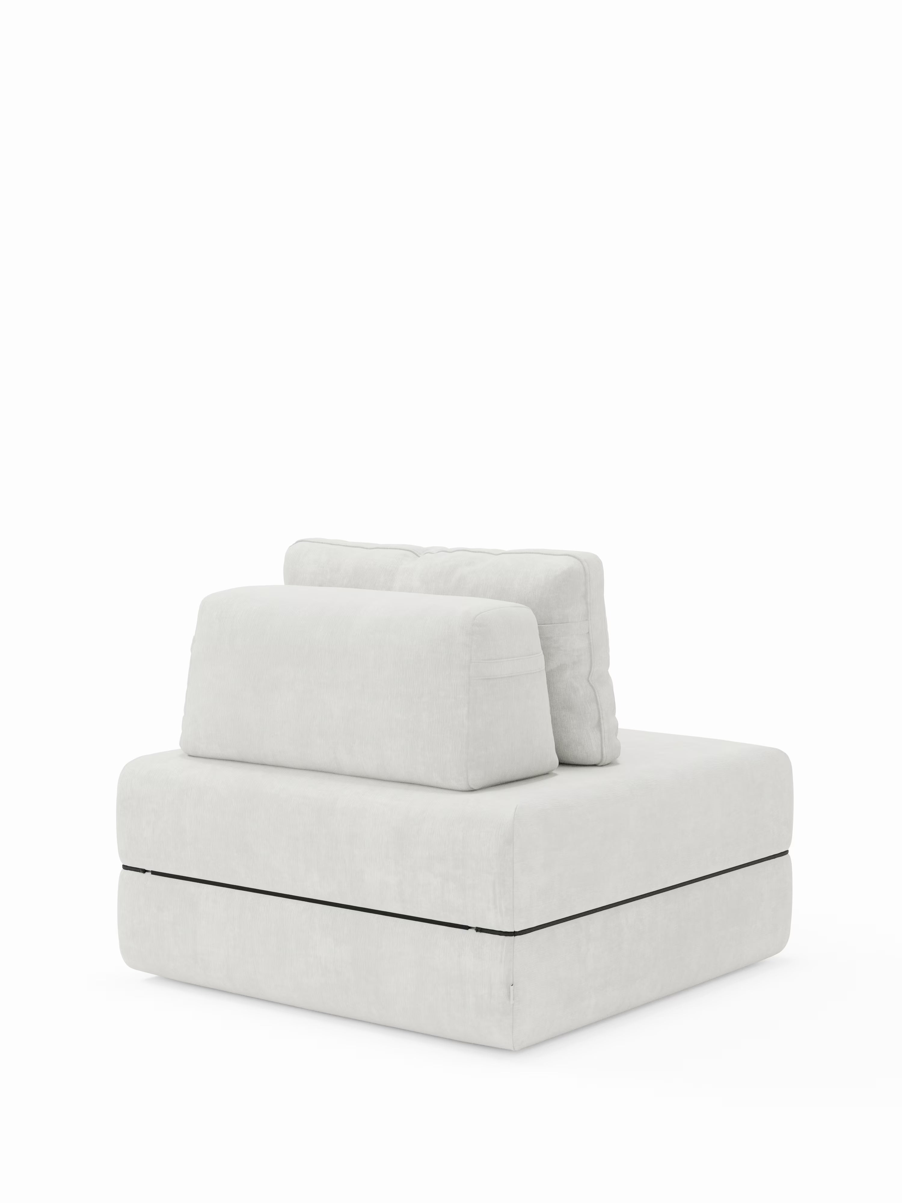 Rift poltrona letto con materasso alto 24 cm e memory foam - schienale mobile e tessuto smacchiabile T31
