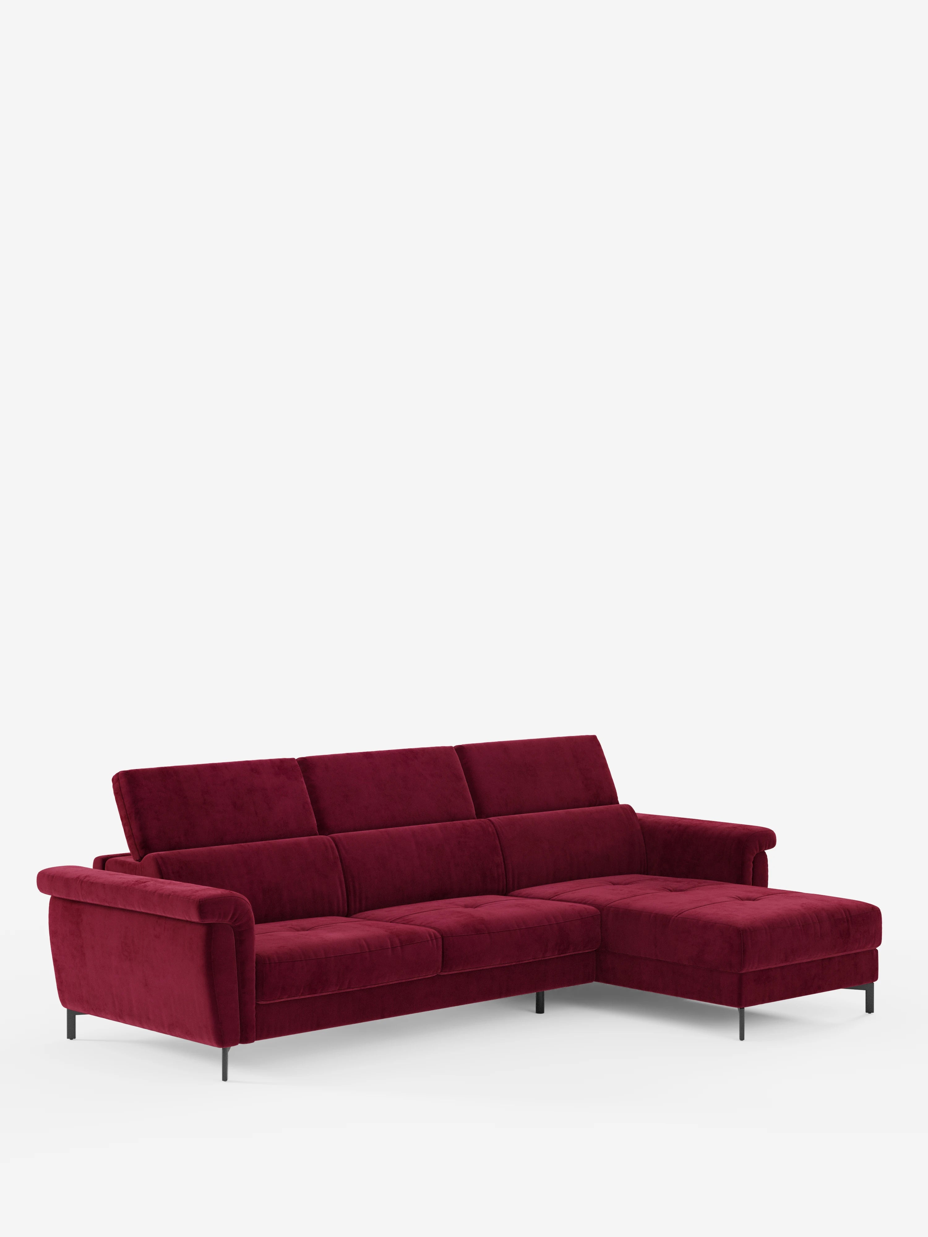 Capri Divano letto angolare con penisola contenitore e poggiatesta reclinabili - elegante tessuto smacchiabile T30
