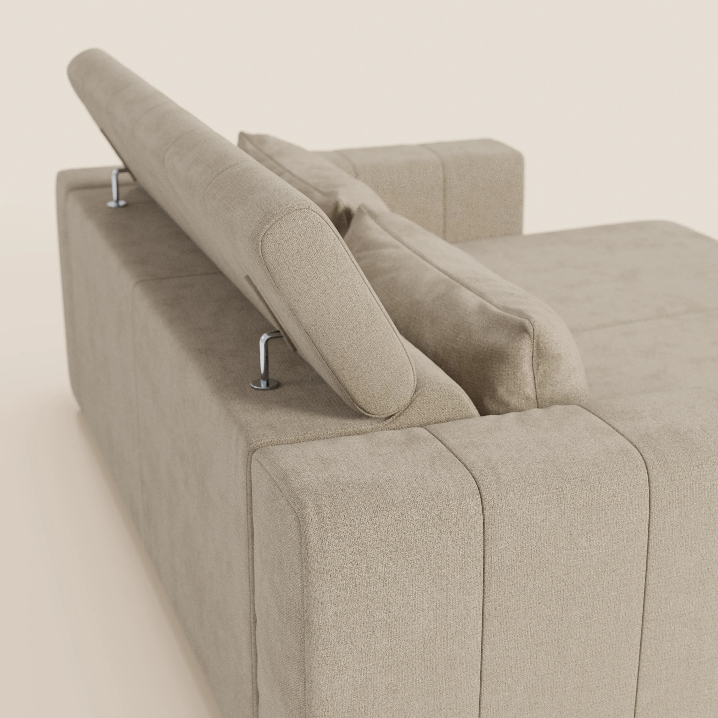 Doric divano 3 posti con sedute allungabili tramite relax elettrico - poggiatesta reclinabile in tessuto smacchiabile T23 - divani.store