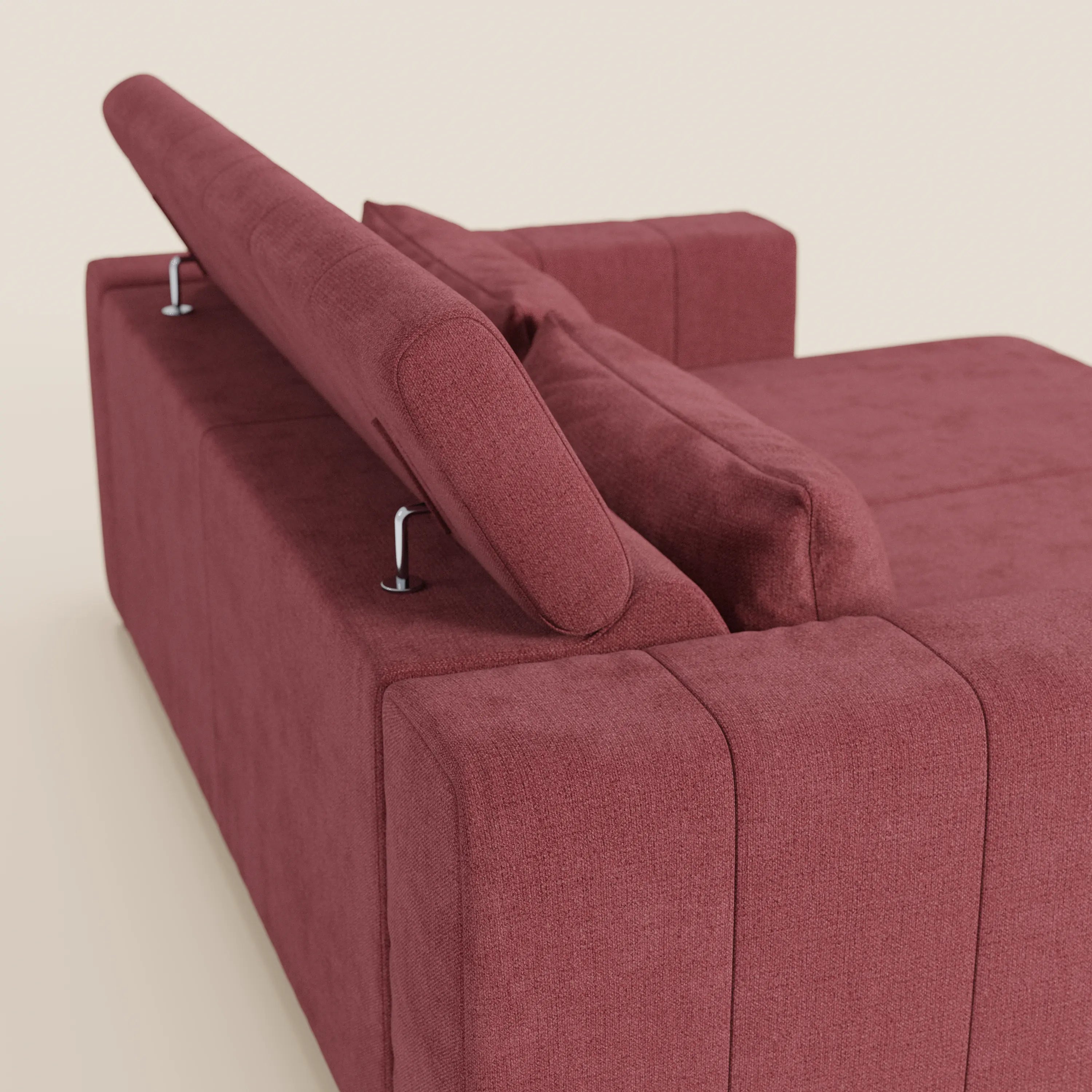 Doric divano 3 posti con sedute allungabili tramite relax elettrico - poggiatesta reclinabile in tessuto smacchiabile T23 - divani.store