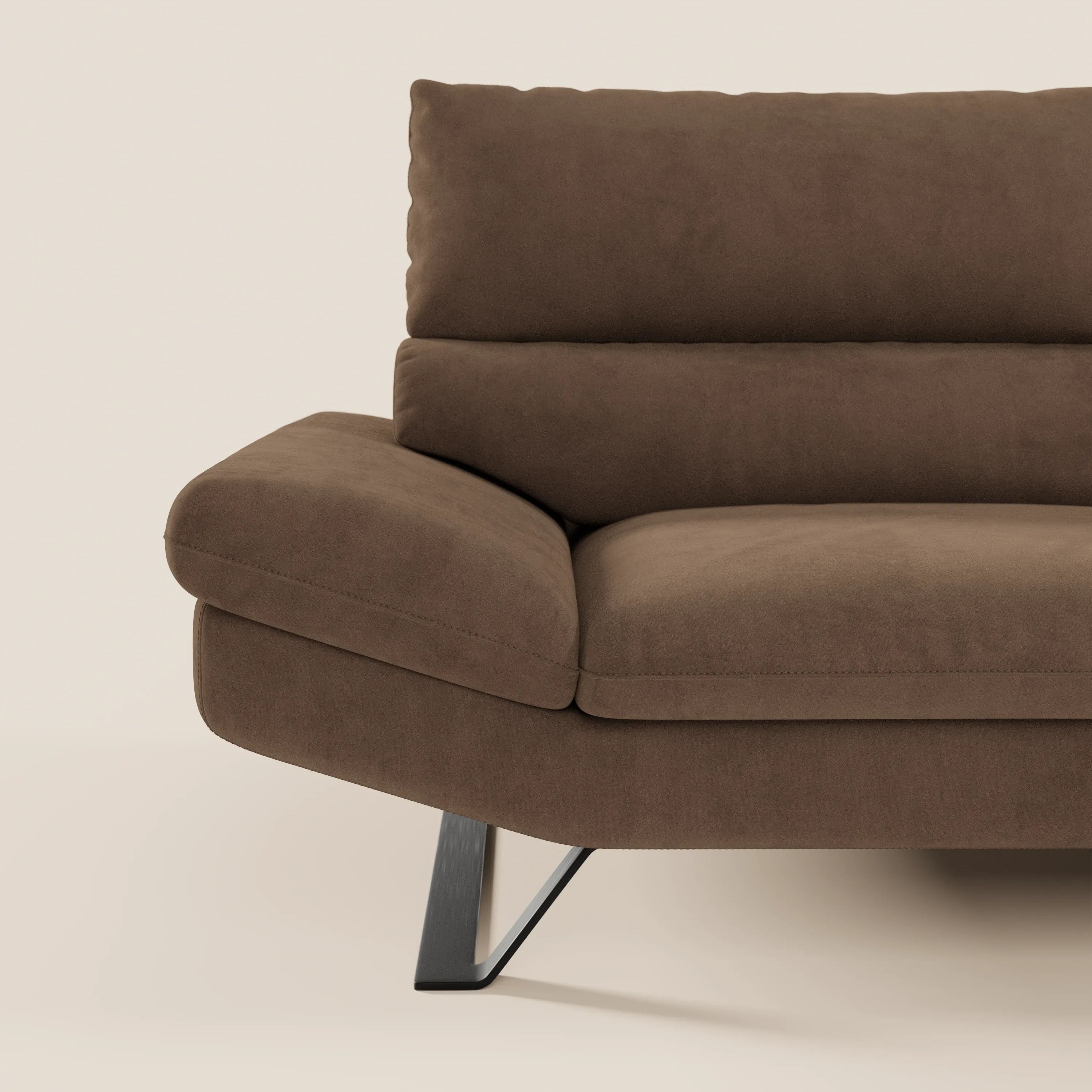 Eclipse Divano dal design moderno 2 e 3 posti con schienali traslanti - piedini alti in elegante microfibra smacchiabile T11 - divani.store