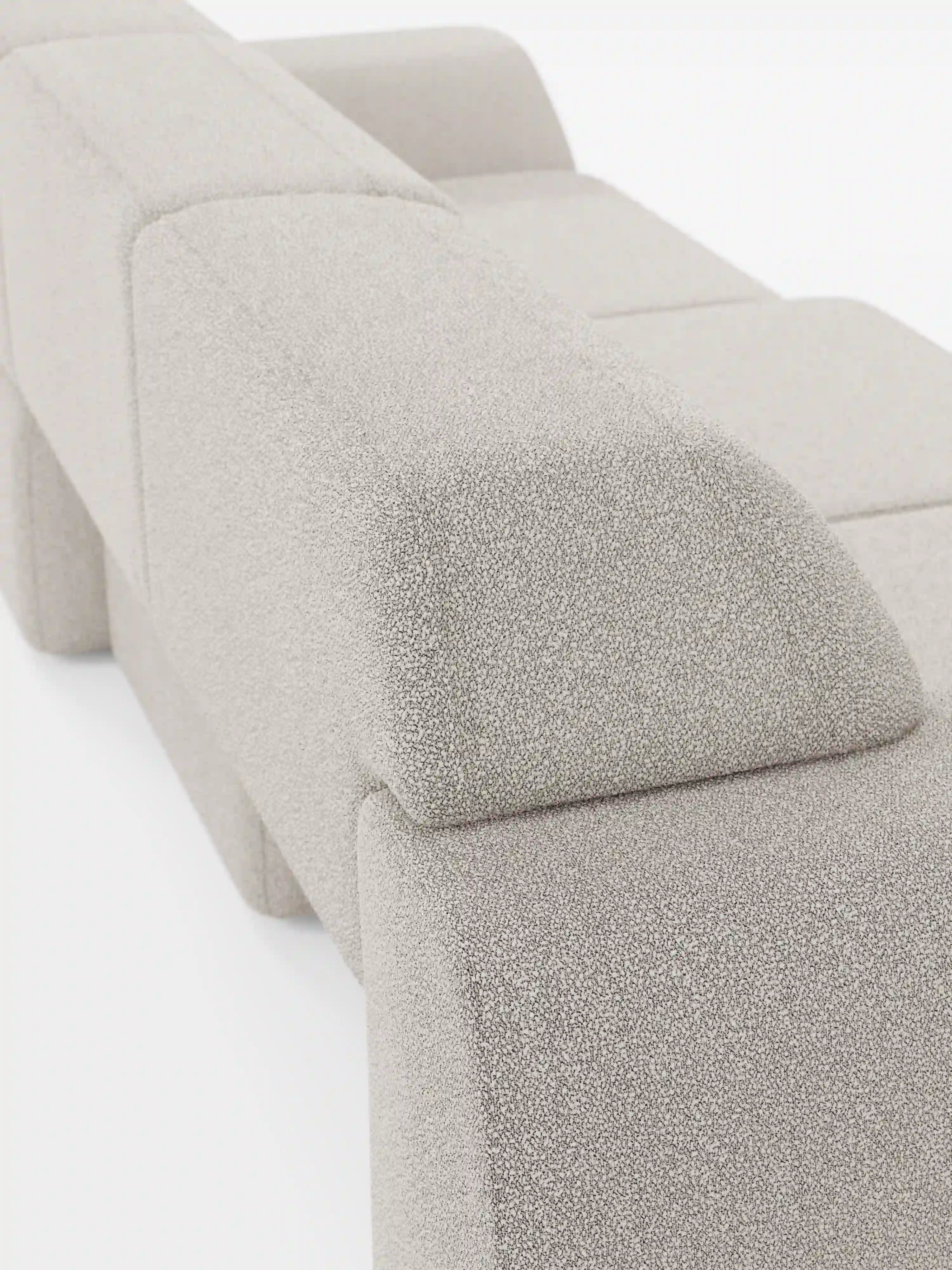 Orbit Sofa mit 3 verschiebbaren und ausziehbaren Sitzen aus schmutzabweisendem Stoff in Baumwolloptik T33